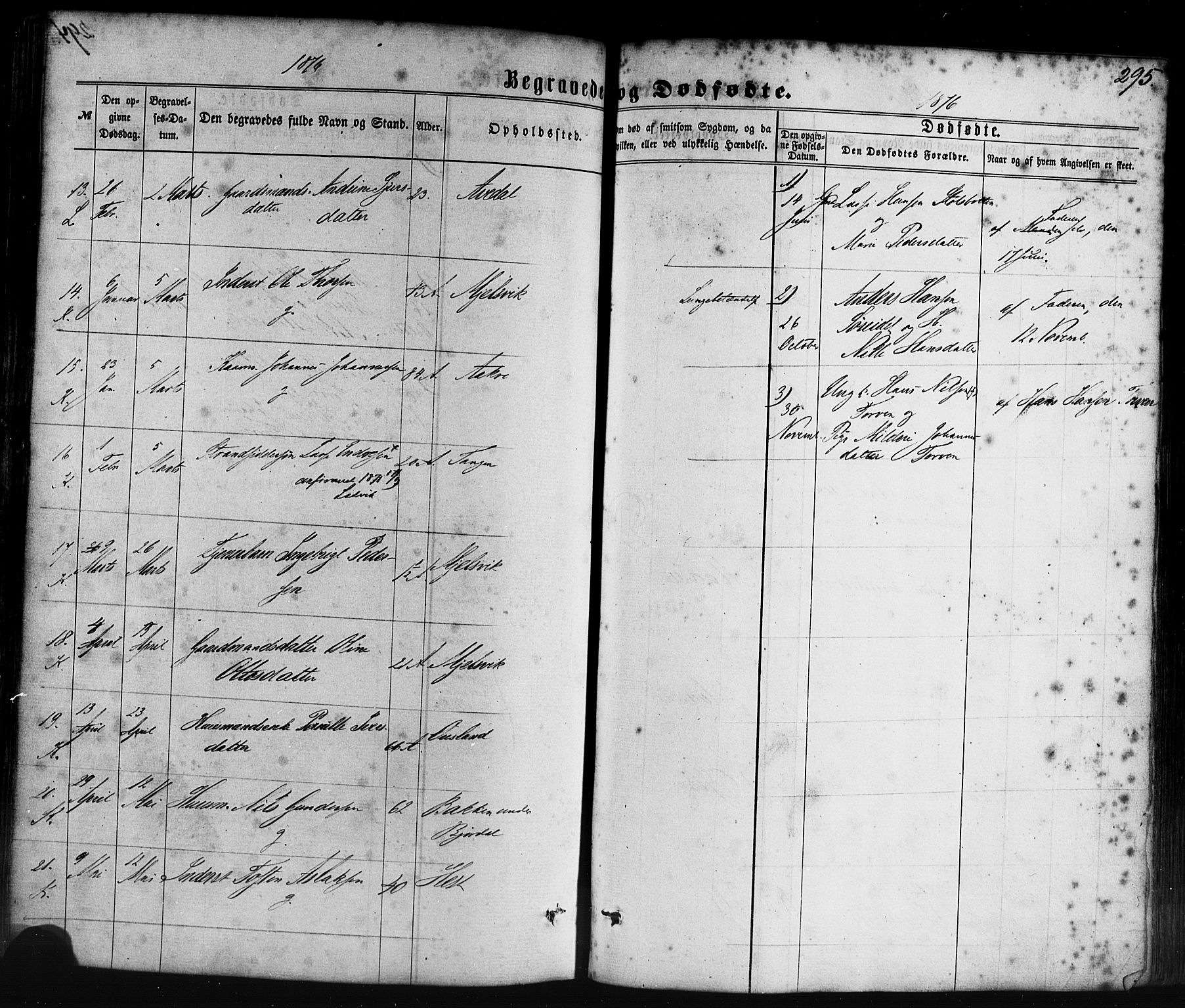 Lavik sokneprestembete, SAB/A-80901: Parish register (official) no. A 4, 1864-1881, p. 295