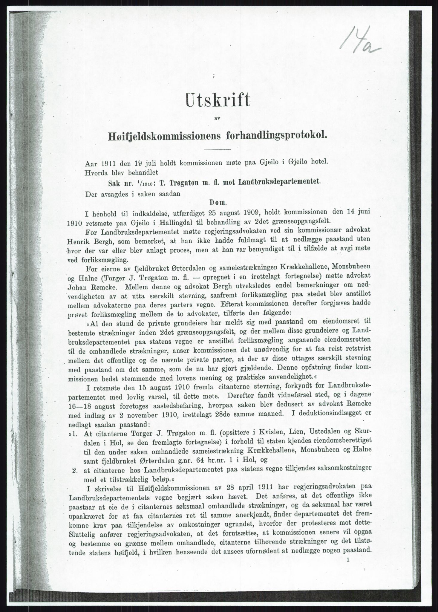 Høyfjellskommisjonen, RA/S-1546/X/Xa/L0001: Nr. 1-33, 1909-1953, p. 889