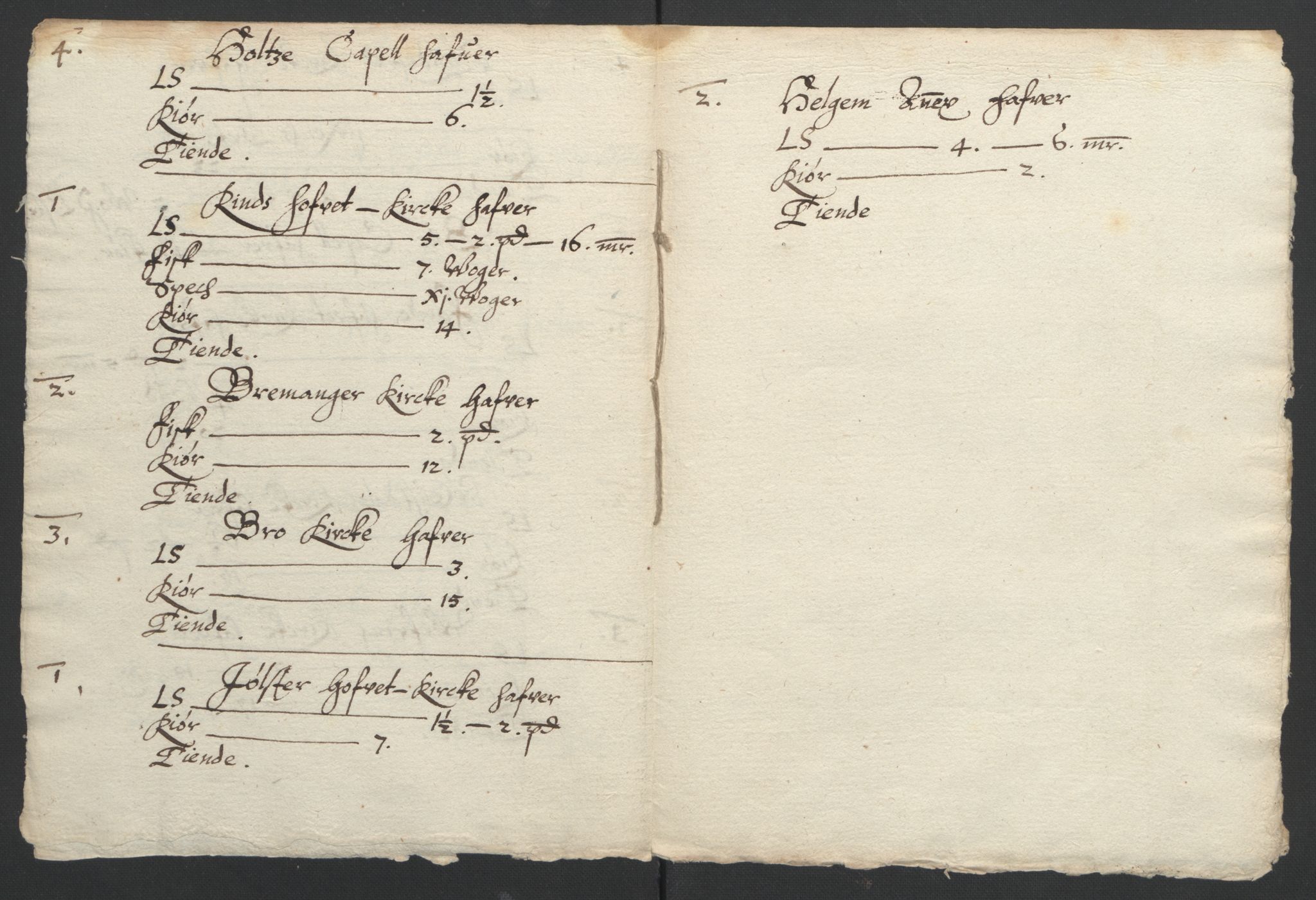 Stattholderembetet 1572-1771, AV/RA-EA-2870/Ek/L0015/0001: Jordebøker til utlikning av rosstjeneste 1624-1626: / Kirke- og prestebolsinntekter i Bergen bispedømme, 1624-1626, p. 190