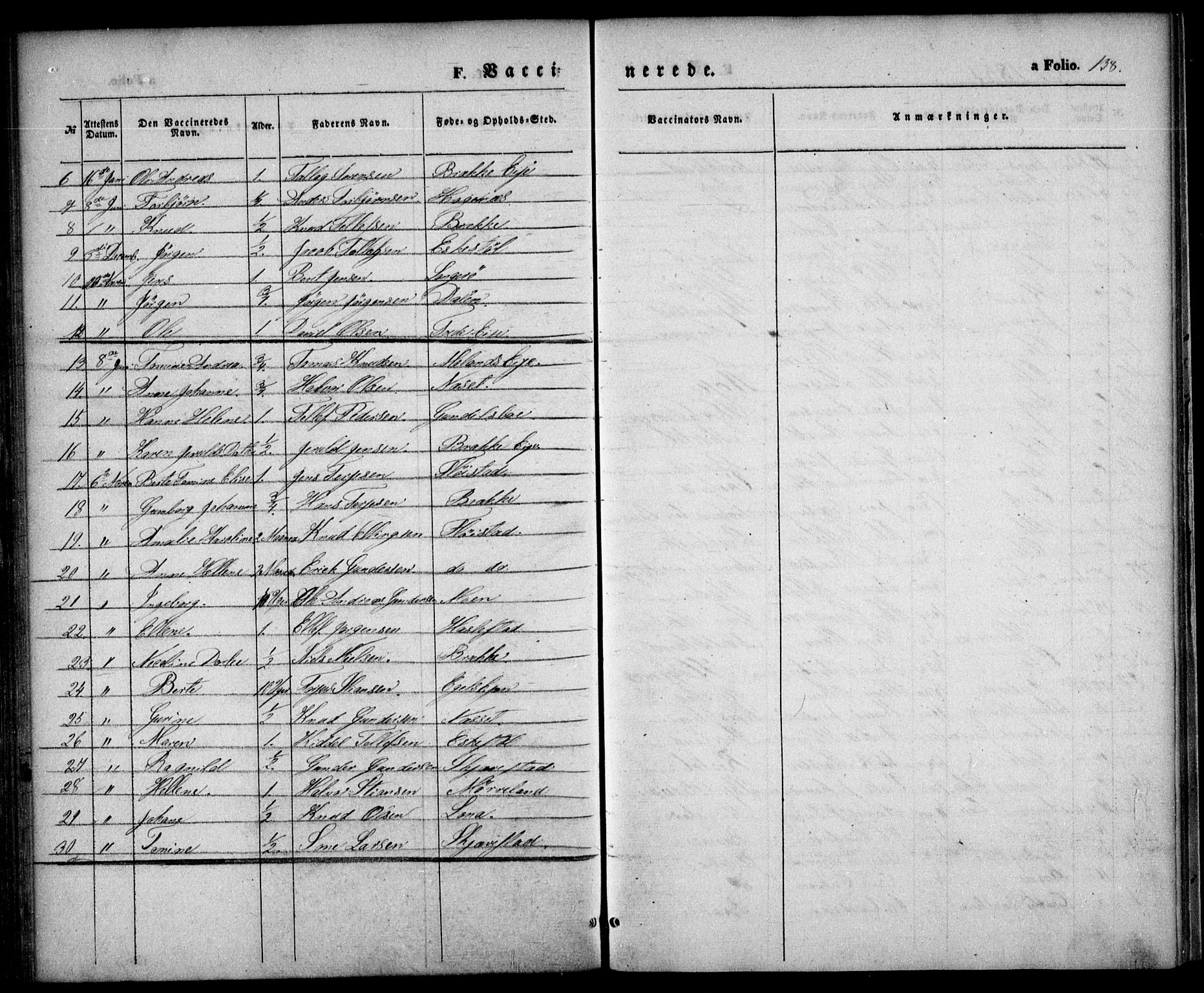 Austre Moland sokneprestkontor, SAK/1111-0001/F/Fa/Faa/L0007: Parish register (official) no. A 7, 1847-1857, p. 138