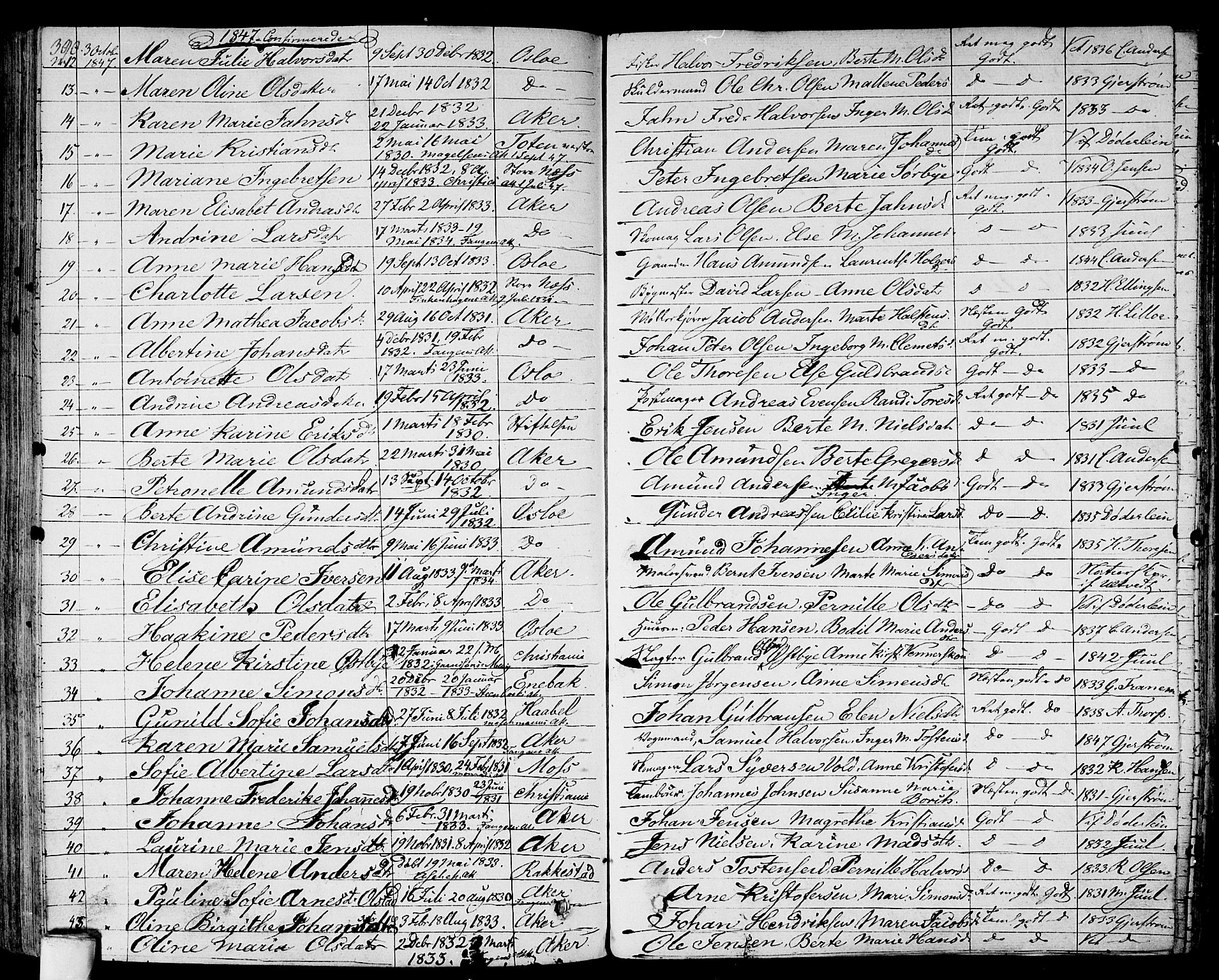 Gamlebyen prestekontor Kirkebøker, AV/SAO-A-10884/F/Fa/L0003: Parish register (official) no. 3, 1829-1849, p. 390