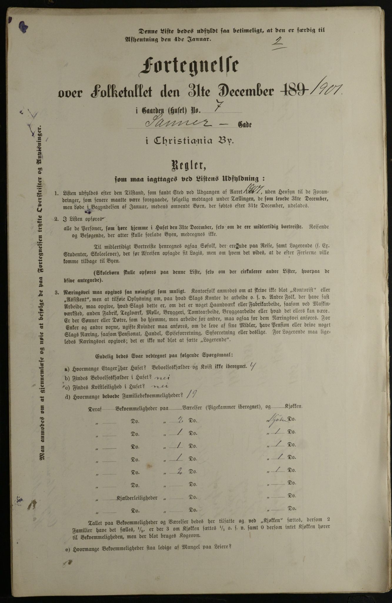 OBA, Municipal Census 1901 for Kristiania, 1901, p. 13711