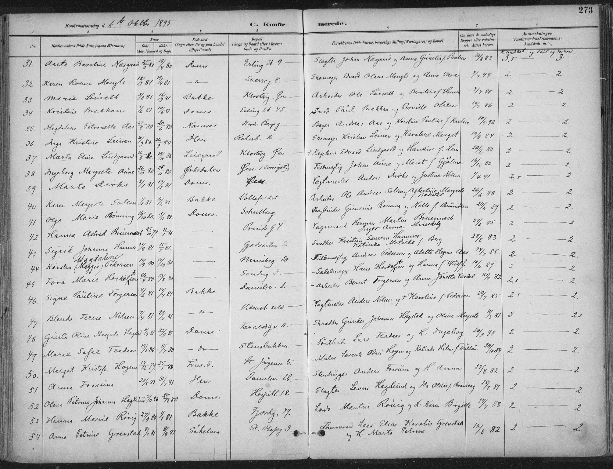 Ministerialprotokoller, klokkerbøker og fødselsregistre - Sør-Trøndelag, SAT/A-1456/601/L0062: Parish register (official) no. 601A30, 1891-1911, p. 273