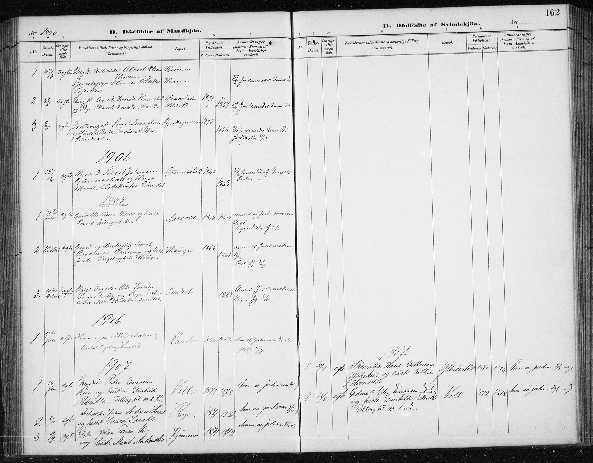 Ministerialprotokoller, klokkerbøker og fødselsregistre - Sør-Trøndelag, SAT/A-1456/674/L0876: Parish register (copy) no. 674C03, 1892-1912, p. 162