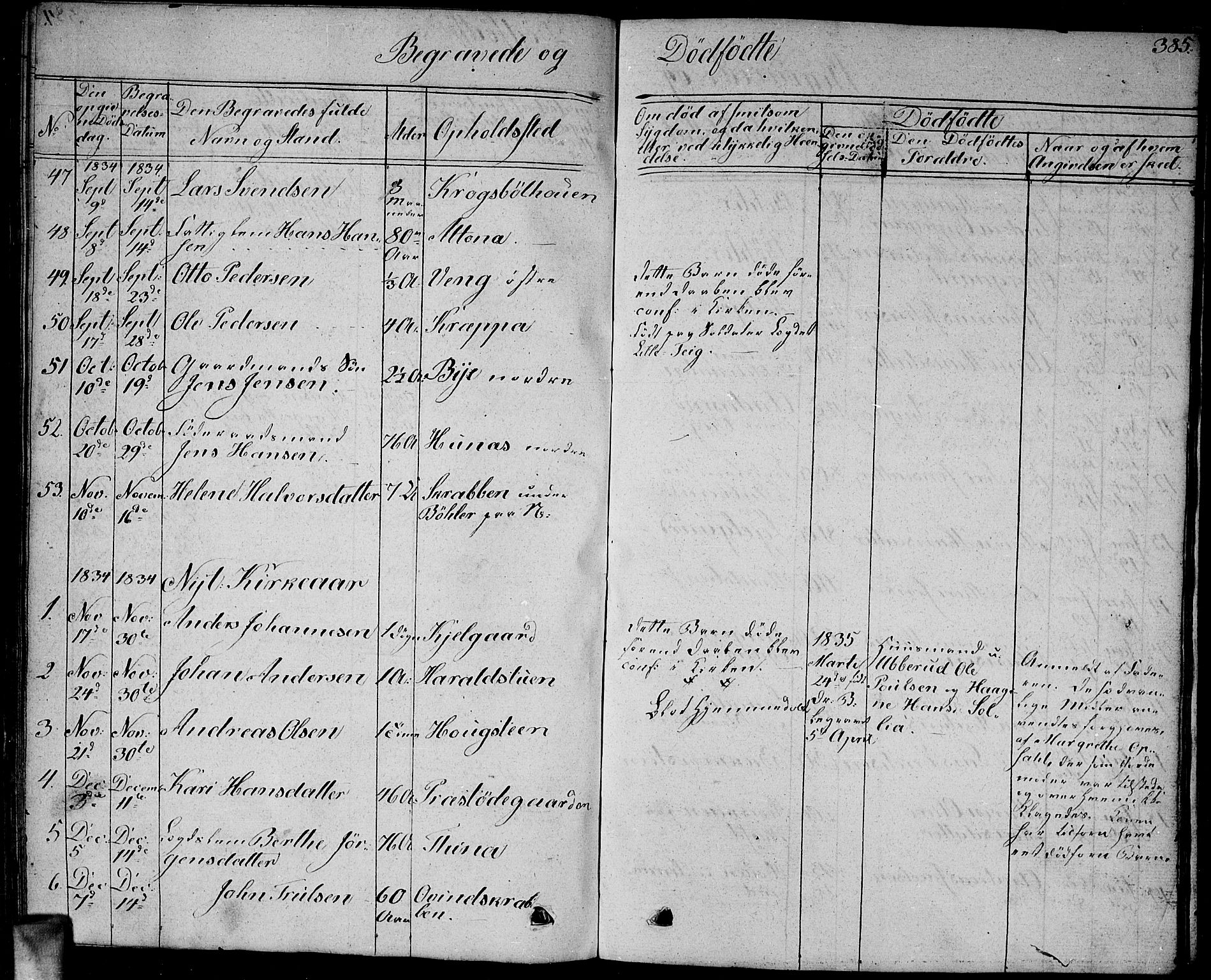 Enebakk prestekontor Kirkebøker, AV/SAO-A-10171c/G/Ga/L0003: Parish register (copy) no. I 3, 1833-1849, p. 385