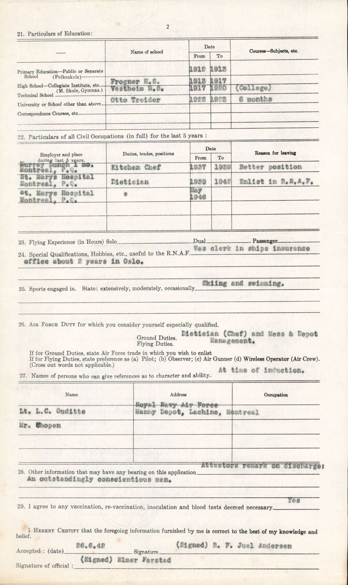 Forsvaret, Forsvarets overkommando/Luftforsvarsstaben, AV/RA-RAFA-4079/P/Pa/L0013: Personellmapper, 1905, p. 288