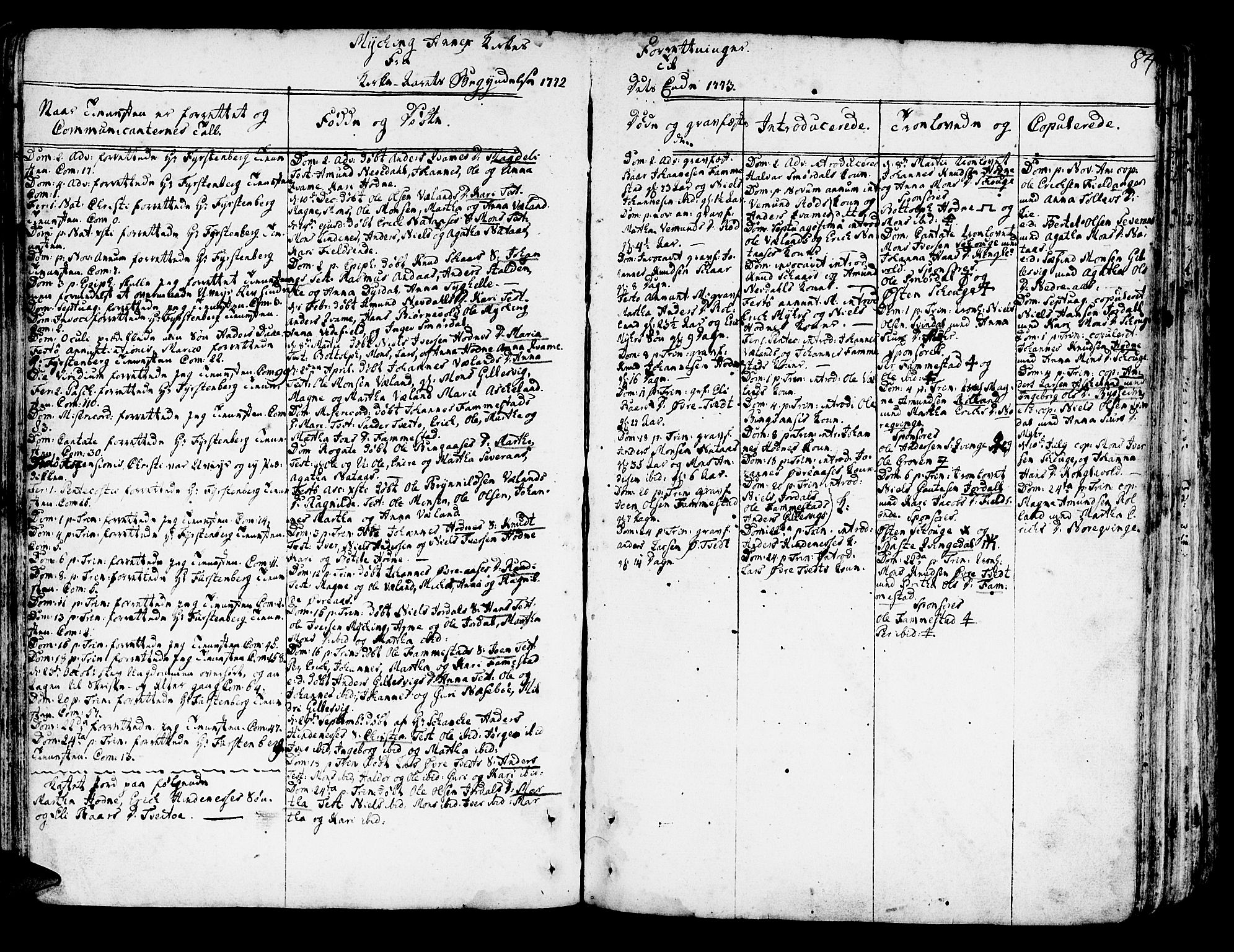 Lindås Sokneprestembete, AV/SAB-A-76701/H/Haa/Haaa/L0004: Parish register (official) no. A 4, 1764-1791, p. 84