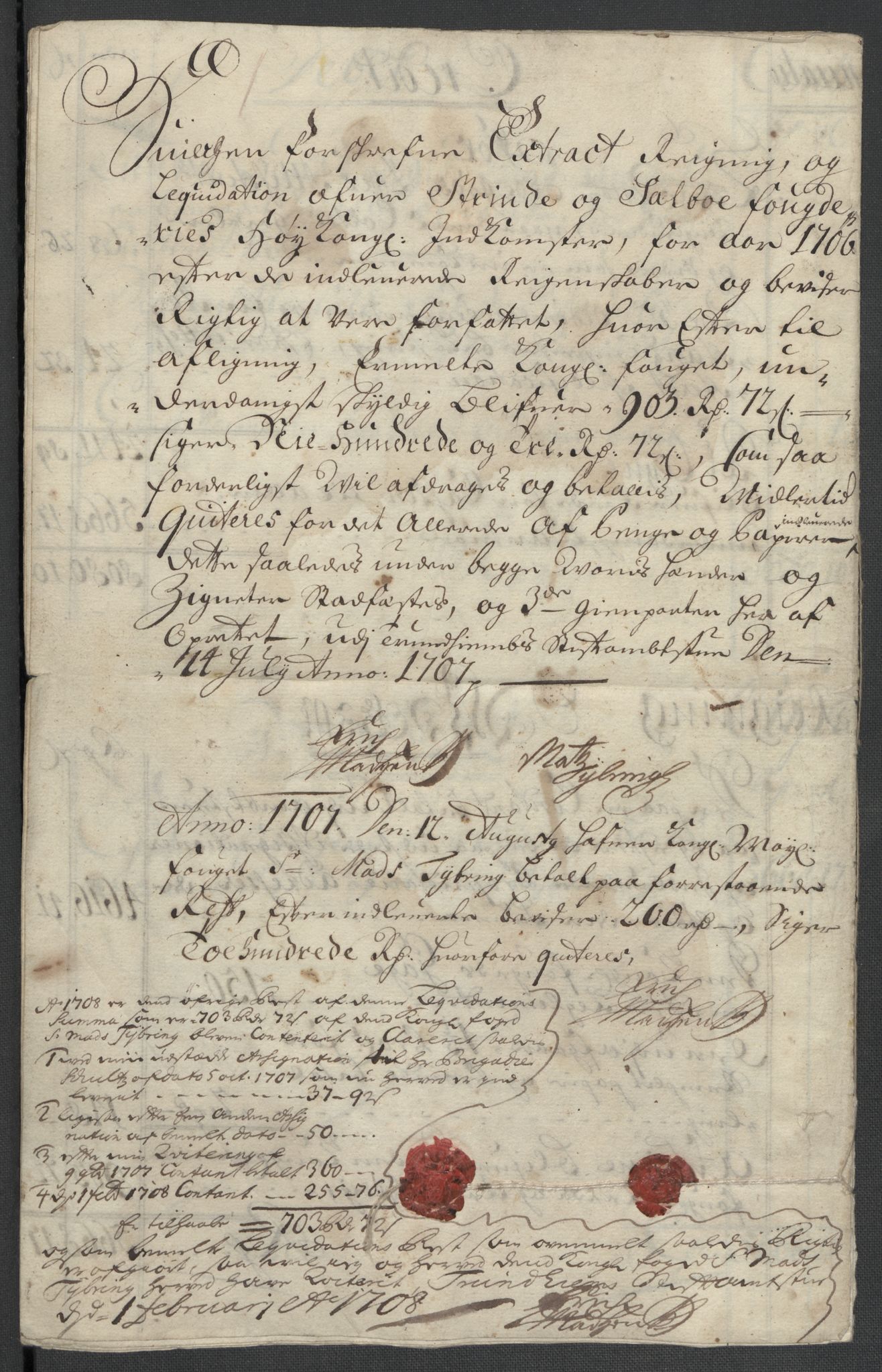 Rentekammeret inntil 1814, Reviderte regnskaper, Fogderegnskap, AV/RA-EA-4092/R61/L4109: Fogderegnskap Strinda og Selbu, 1704-1706, p. 502