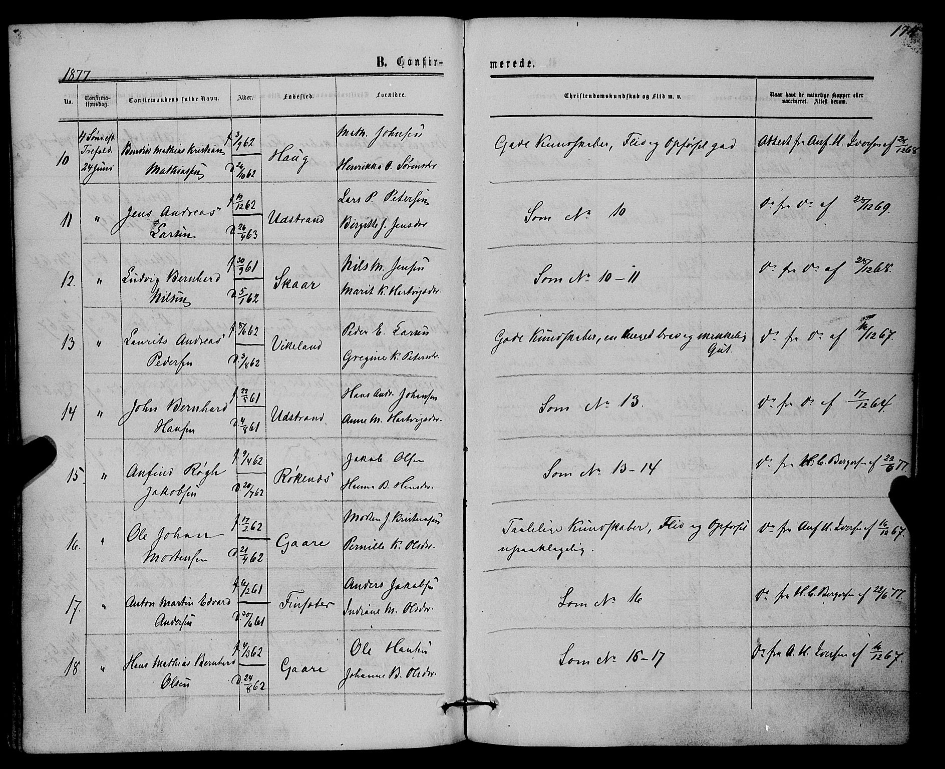 Kvæfjord sokneprestkontor, SATØ/S-1323/G/Ga/Gaa/L0004kirke: Parish register (official) no. 4, 1857-1877, p. 174
