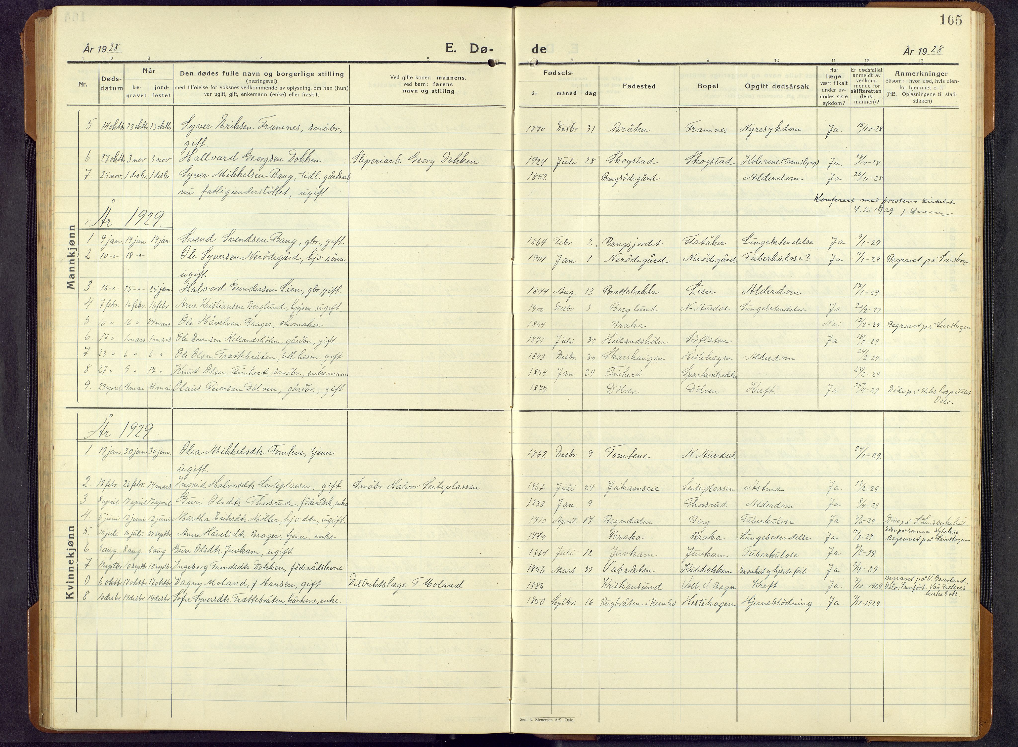 Sør-Aurdal prestekontor, AV/SAH-PREST-128/H/Ha/Hab/L0011: Parish register (copy) no. 11, 1922-1950, p. 165