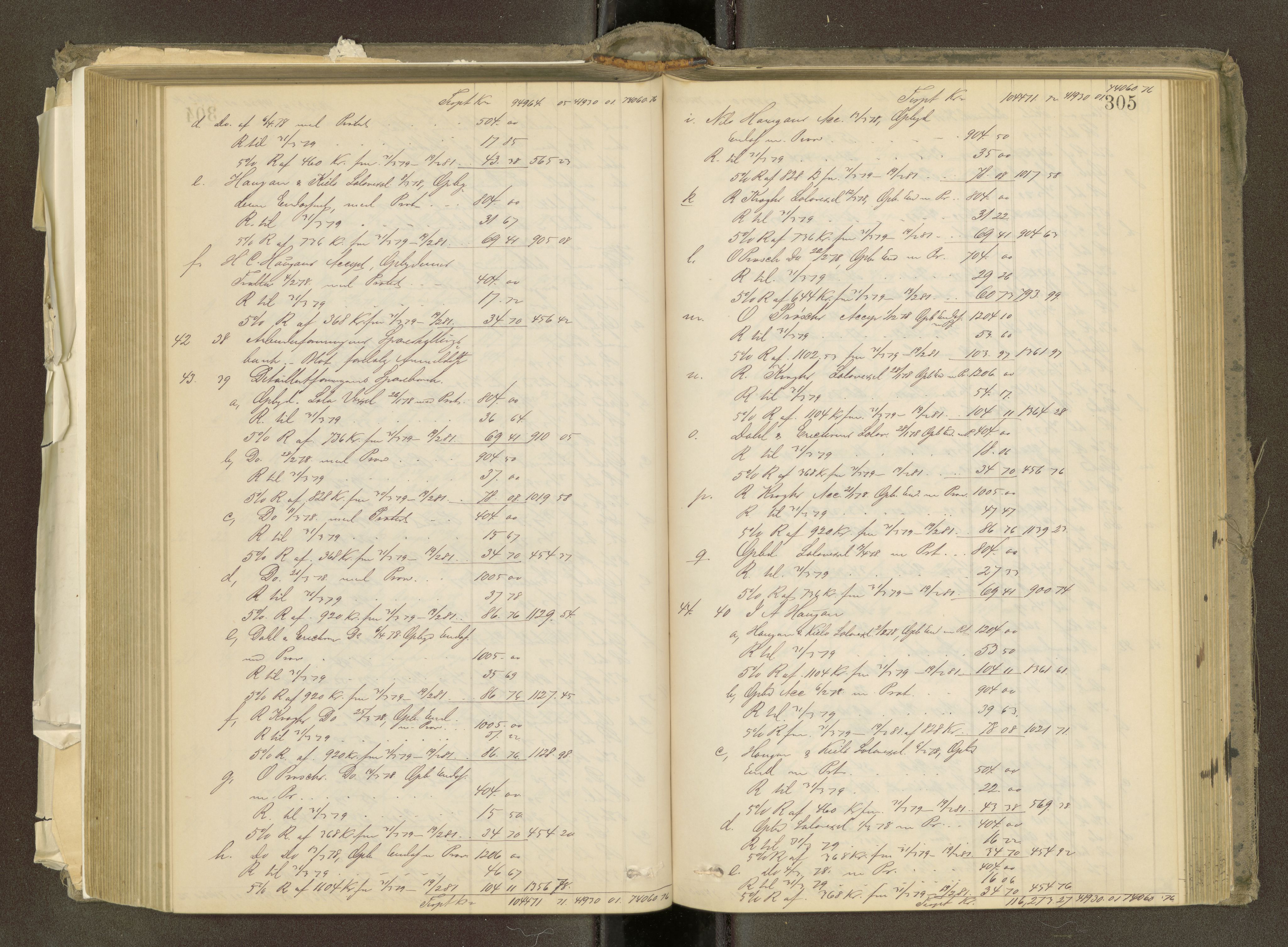 Trondheim byfogd, AV/SAT-A-0003/1/3/3A/L0032: Skifteutlodningsprotokoll - 22/9-1/4. (m/ register) U, 1877-1882, p. 305