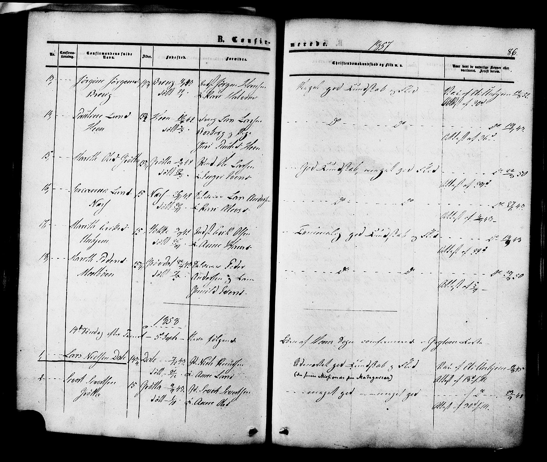 Ministerialprotokoller, klokkerbøker og fødselsregistre - Møre og Romsdal, SAT/A-1454/545/L0586: Parish register (official) no. 545A02, 1854-1877, p. 86