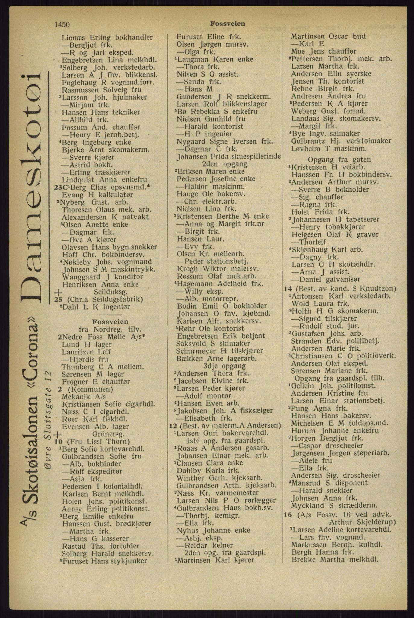 Kristiania/Oslo adressebok, PUBL/-, 1927, p. 1450