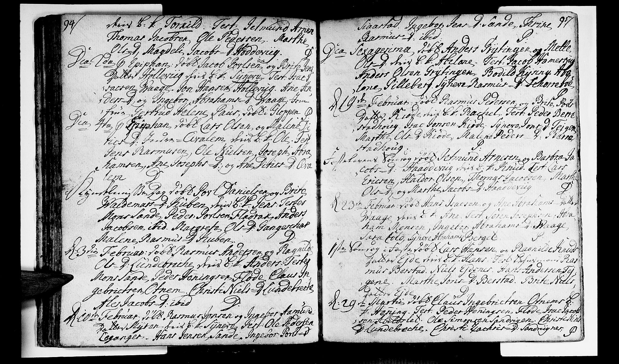 Selje sokneprestembete, SAB/A-99938/H/Ha/Haa/Haaa: Parish register (official) no. A 4, 1743-1759, p. 94-95