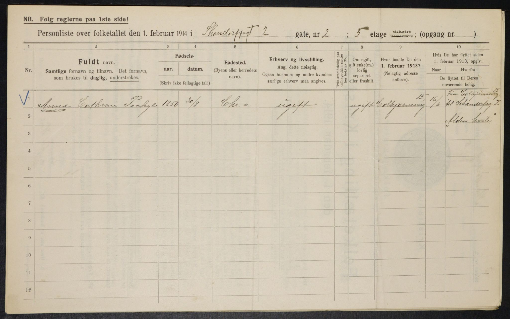 OBA, Municipal Census 1914 for Kristiania, 1914, p. 89259