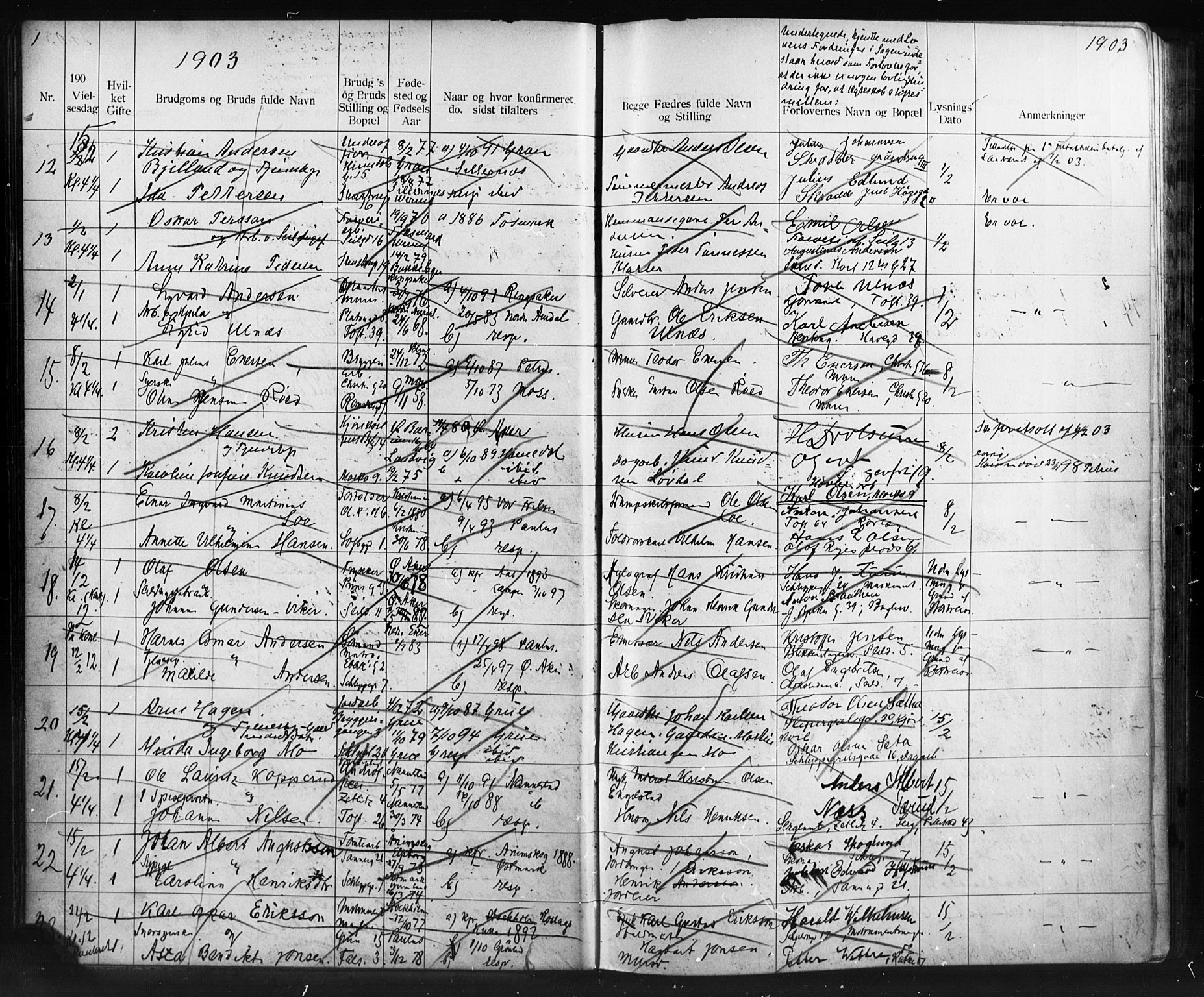 Paulus prestekontor Kirkebøker, AV/SAO-A-10871/H/Ha/L0001: Banns register no. 1, 1902-1914