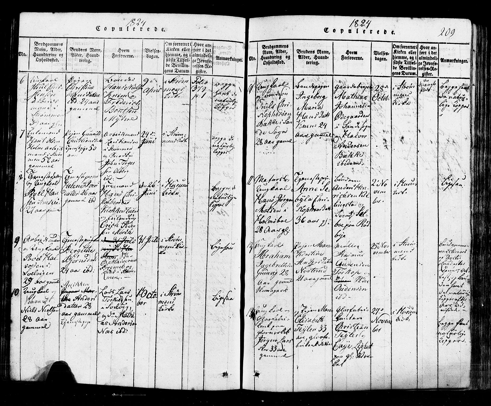 Hurum kirkebøker, AV/SAKO-A-229/G/Ga/L0001: Parish register (copy) no. I 1, 1816-1826, p. 209