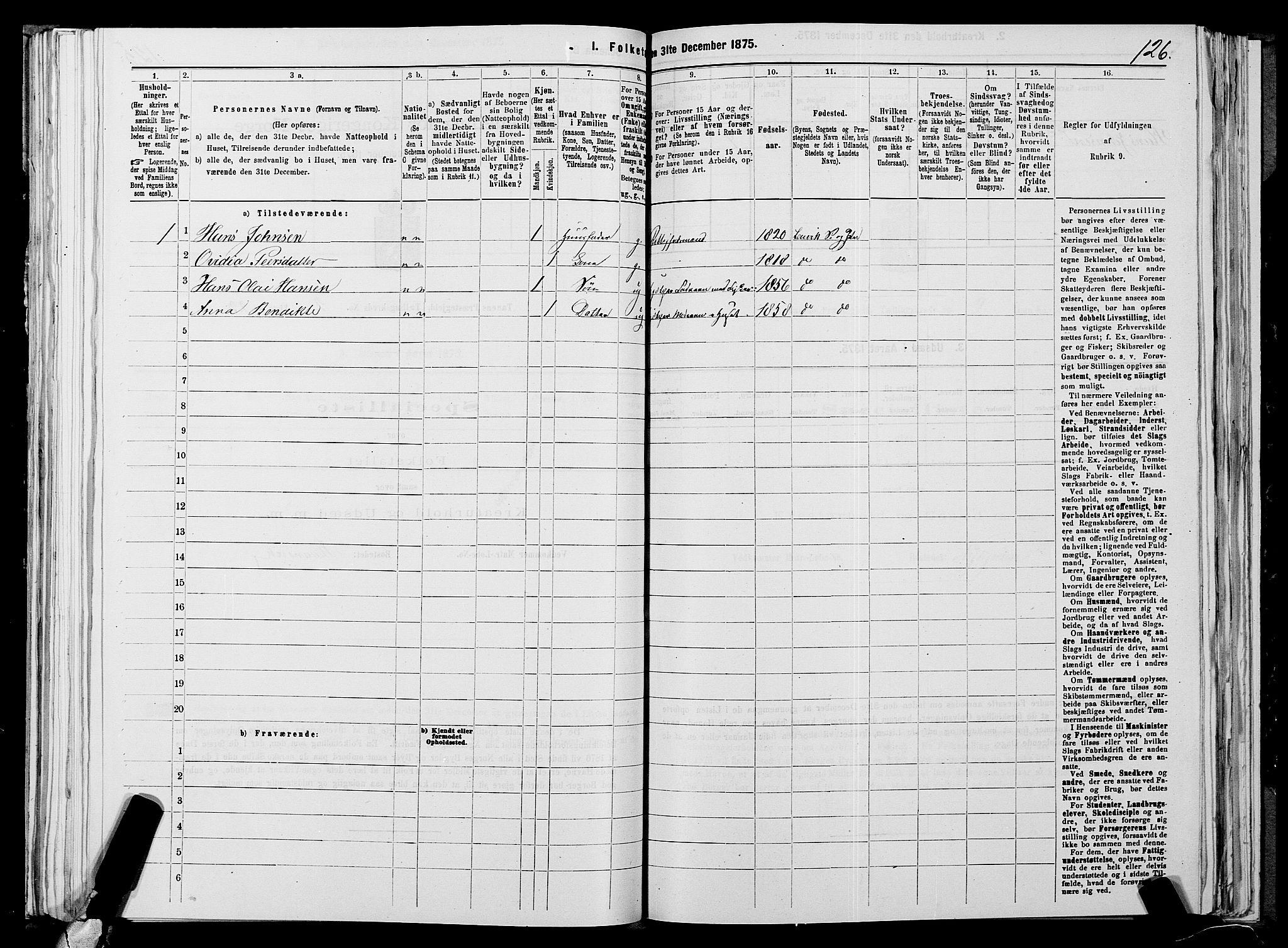 SATØ, 1875 census for 2025P Tana, 1875, p. 1126