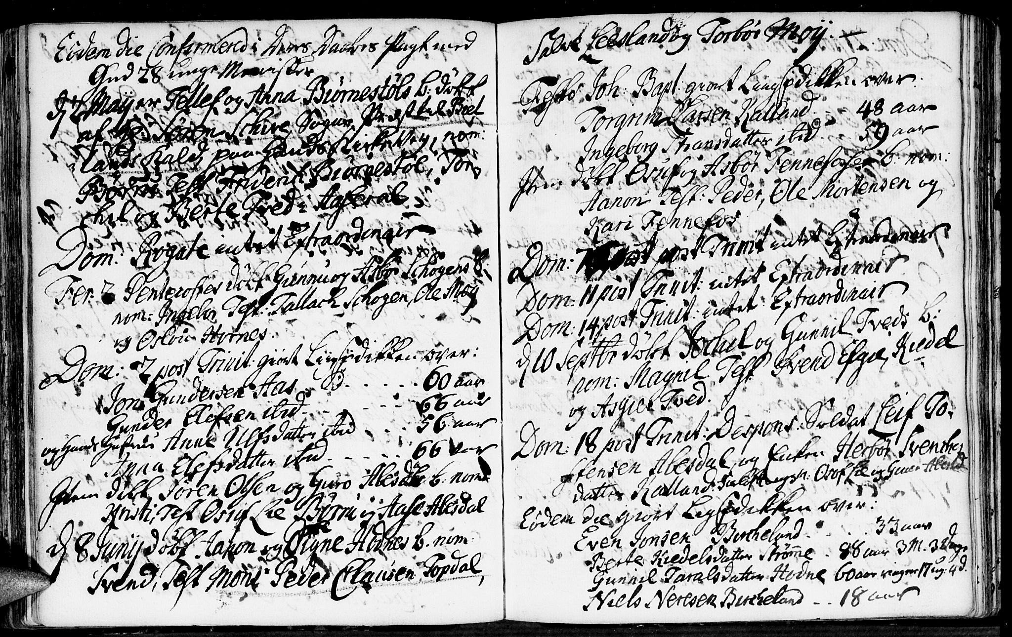 Evje sokneprestkontor, AV/SAK-1111-0008/F/Fa/Fab/L0001: Parish register (official) no. A 1, 1704-1764, p. 174-175