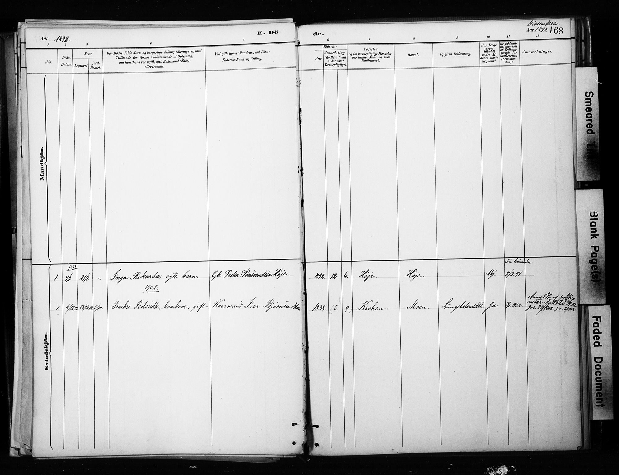 Målselv sokneprestembete, SATØ/S-1311/G/Ga/Gaa/L0010kirke: Parish register (official) no. 10, 1890-1902, p. 168