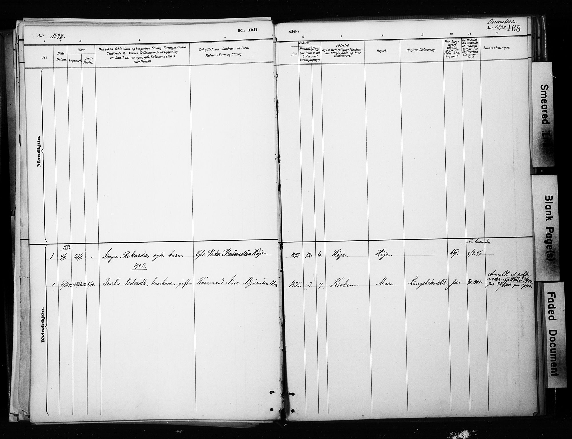 Målselv sokneprestembete, AV/SATØ-S-1311/G/Ga/Gaa/L0010kirke: Parish register (official) no. 10, 1890-1902, p. 168