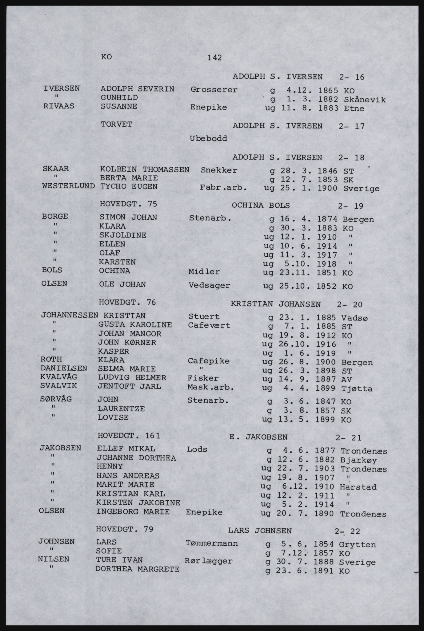 SAST, Copy of 1920 census for Karmøy, 1920, p. 158