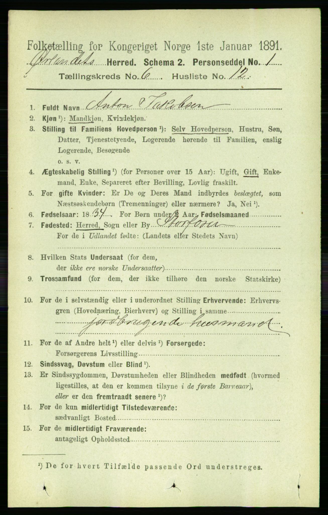RA, 1891 census for 1621 Ørland, 1891, p. 1920