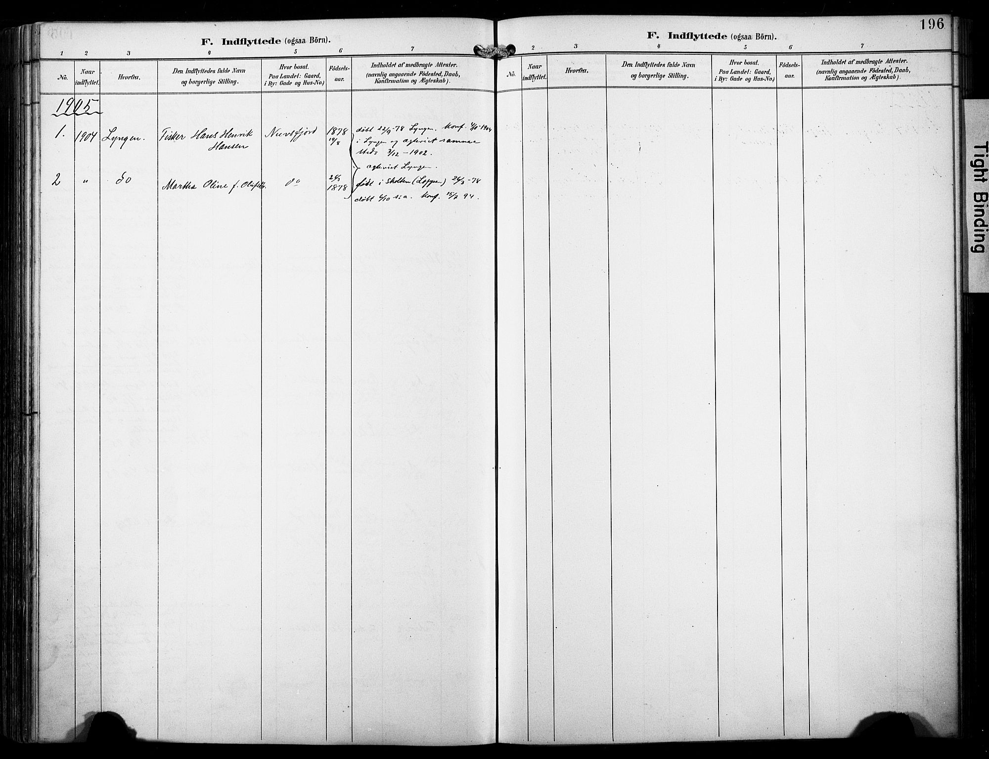 Loppa sokneprestkontor, SATØ/S-1339/H/Ha/L0009kirke: Parish register (official) no. 9, 1895-1909, p. 196