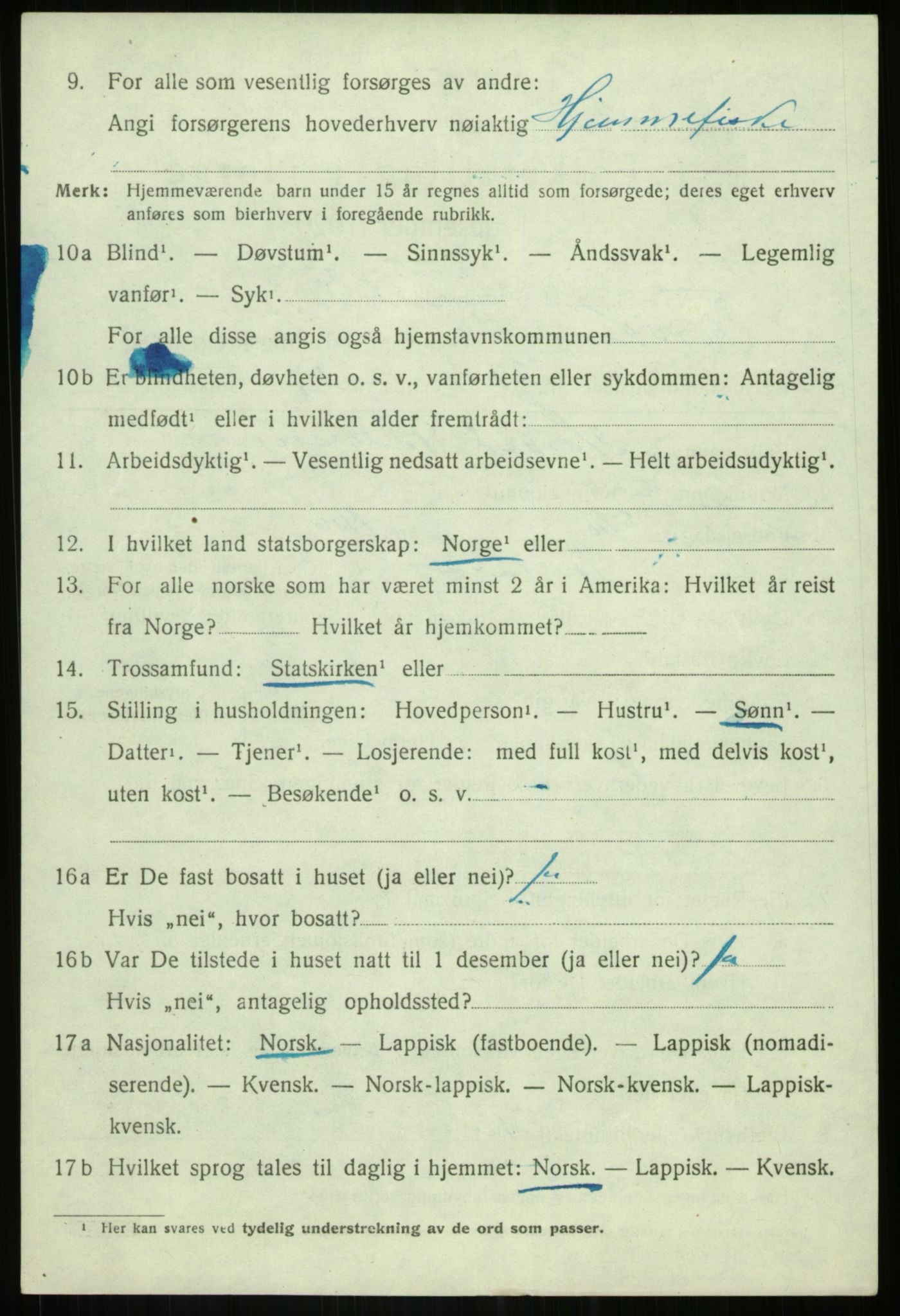 SATØ, 1920 census for Torsken, 1920, p. 2372