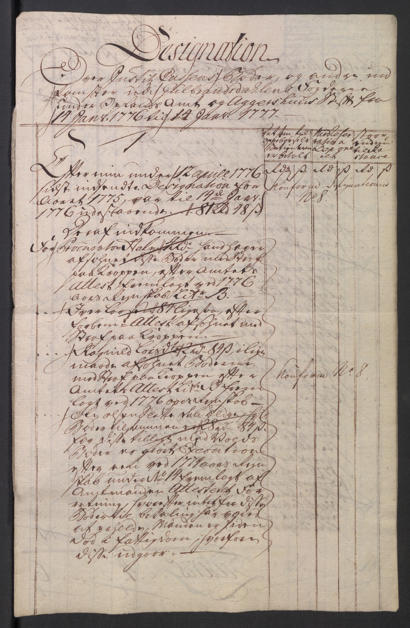 Rentekammeret inntil 1814, Reviderte regnskaper, Mindre regnskaper, AV/RA-EA-4068/Rb/L0014: Opplands amt, 1771-1779, p. 500