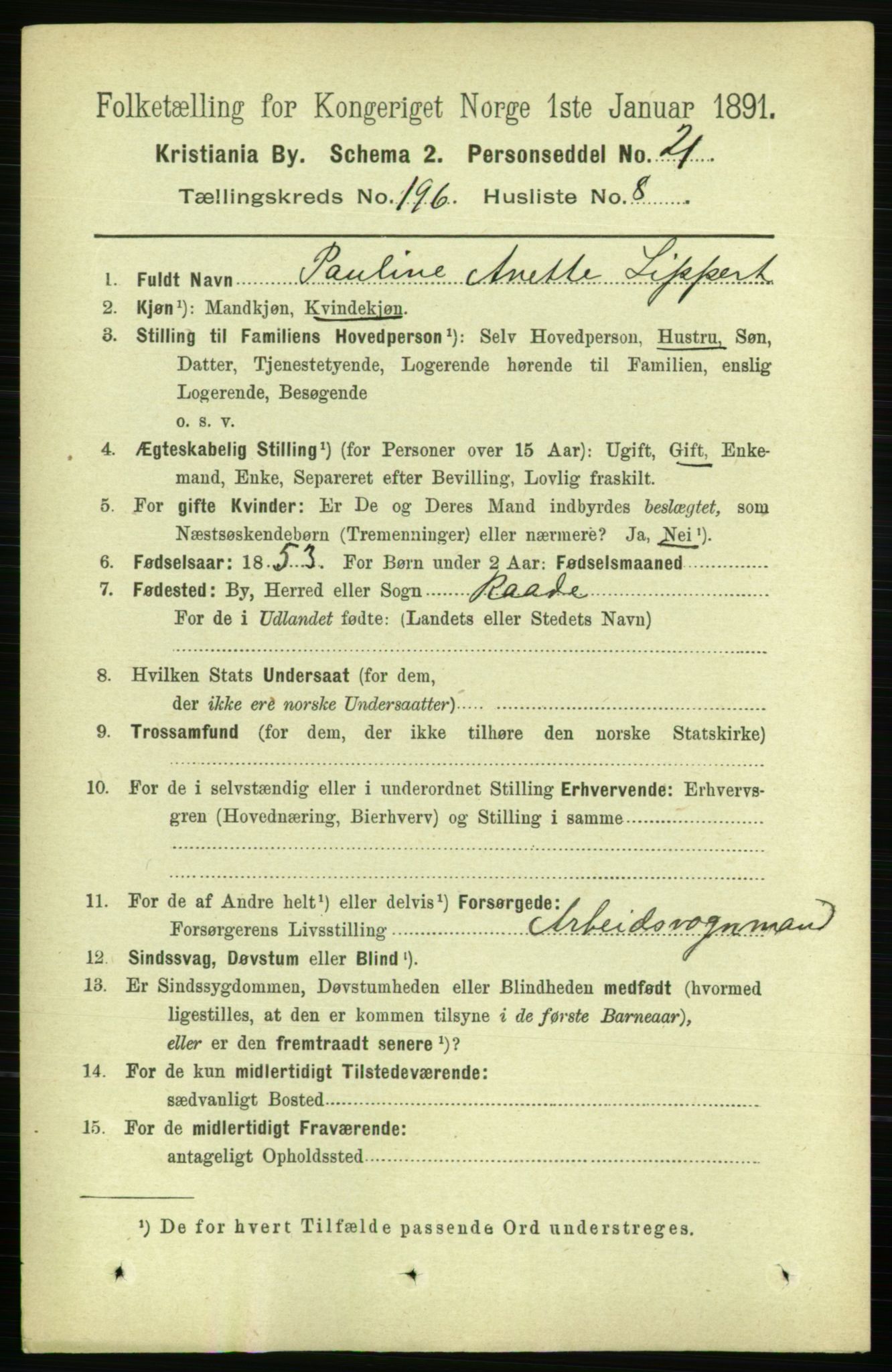 RA, 1891 census for 0301 Kristiania, 1891, p. 118559