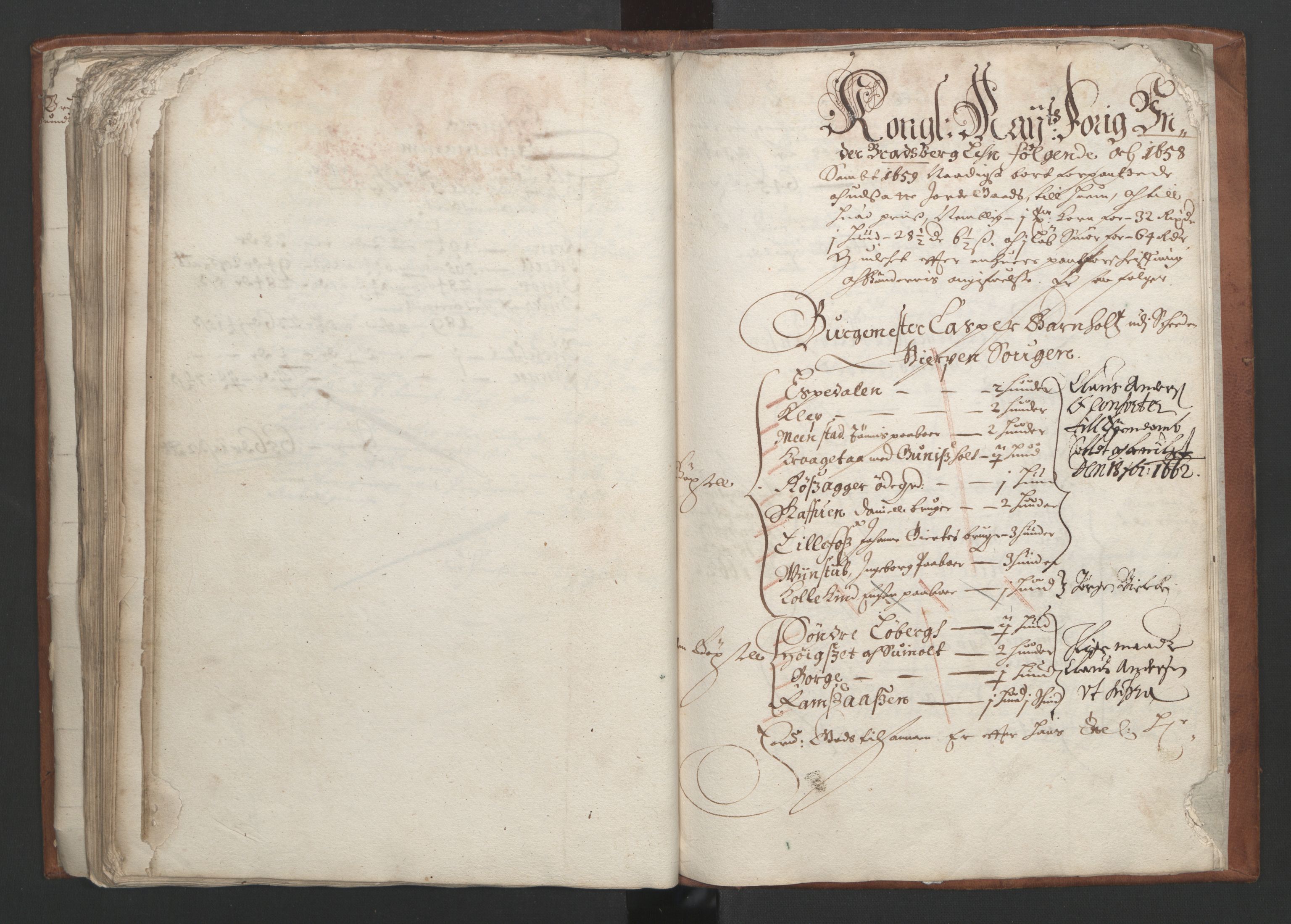 Rentekammeret inntil 1814, Realistisk ordnet avdeling, AV/RA-EA-4070/L/L0018/0001: Skien lagdømme: / Kronens jordebok over Bratsberg len, 1661