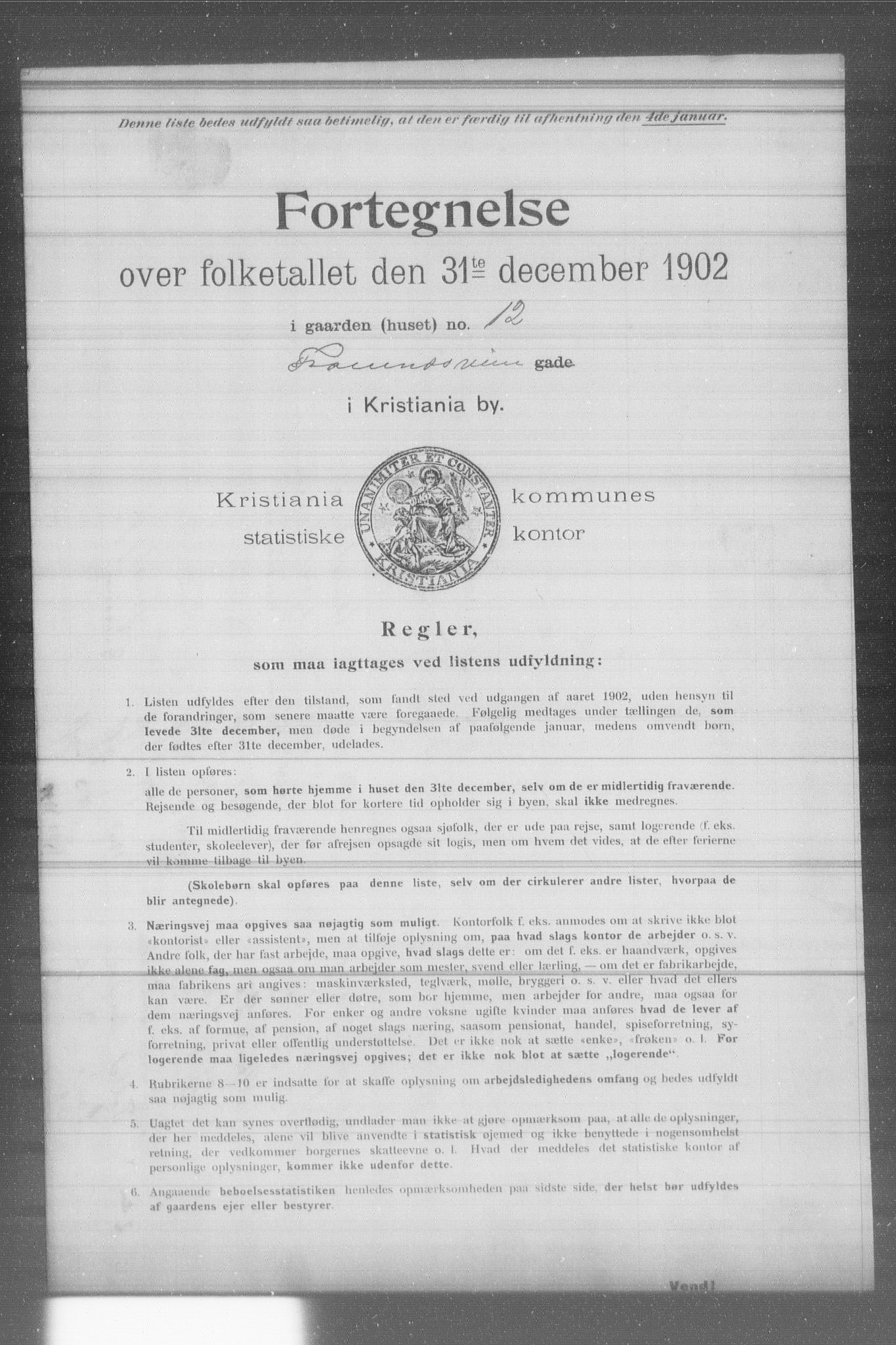 OBA, Municipal Census 1902 for Kristiania, 1902, p. 4948