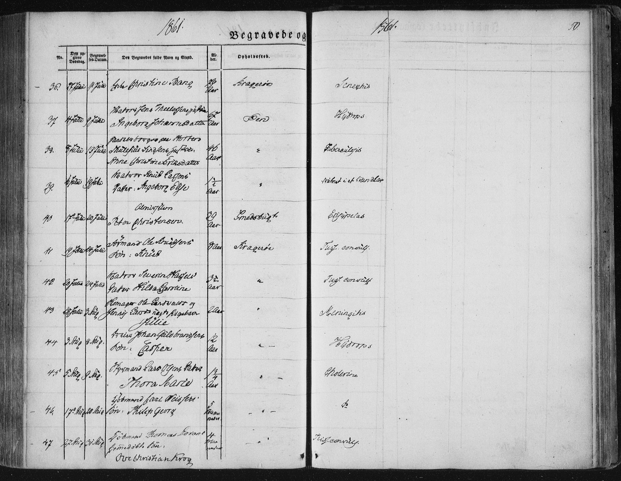 Kragerø kirkebøker, SAKO/A-278/F/Fa/L0006: Parish register (official) no. 6, 1847-1861, p. 50