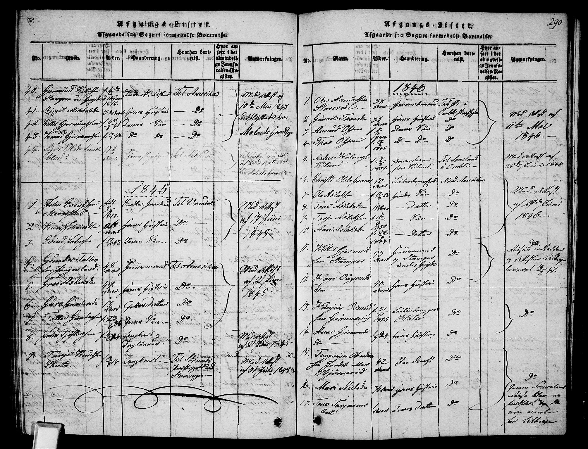 Fyresdal kirkebøker, SAKO/A-263/G/Ga/L0002: Parish register (copy) no. I 2, 1815-1857, p. 290