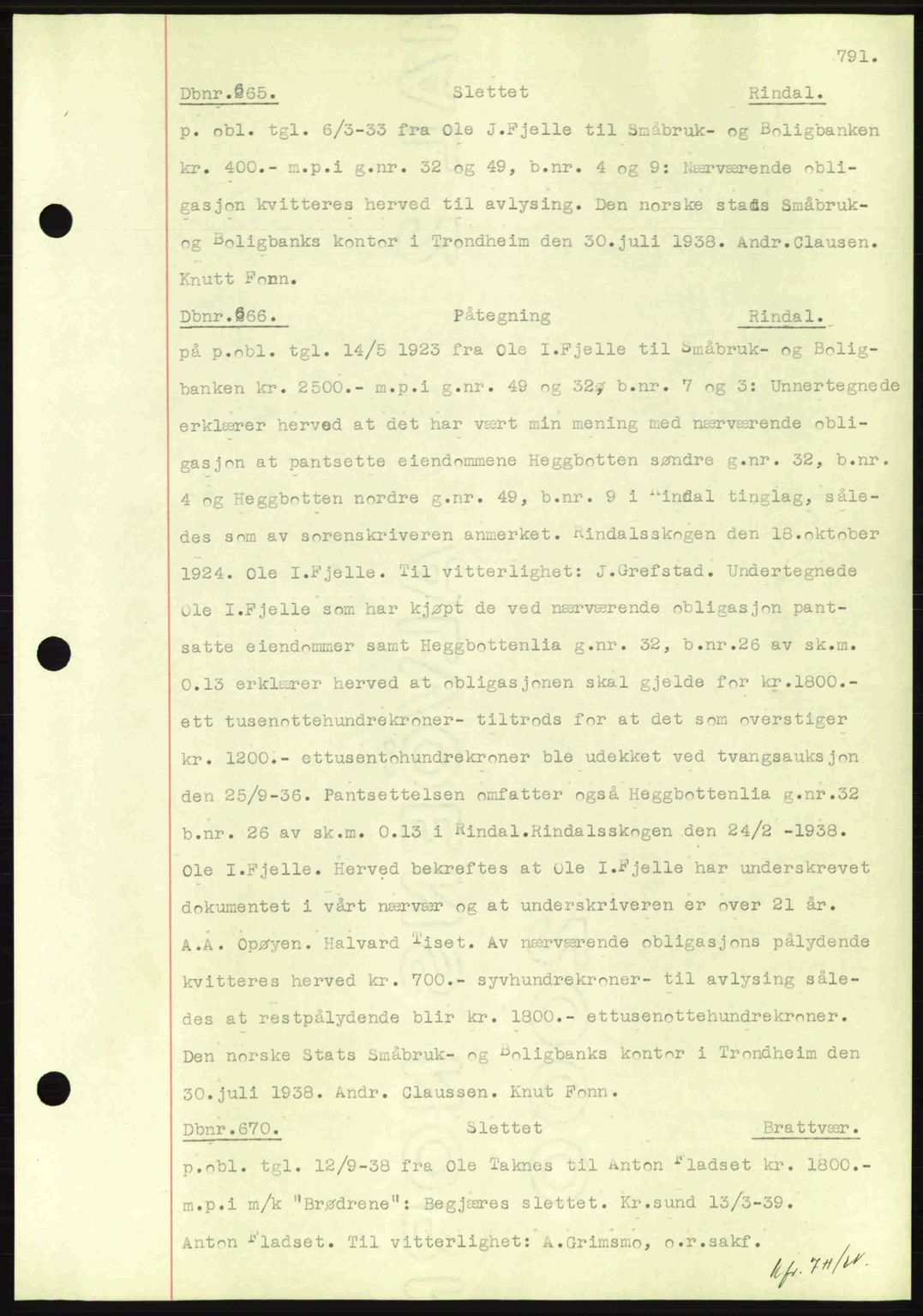 Nordmøre sorenskriveri, AV/SAT-A-4132/1/2/2Ca: Mortgage book no. C80, 1936-1939, Diary no: : 665/1939