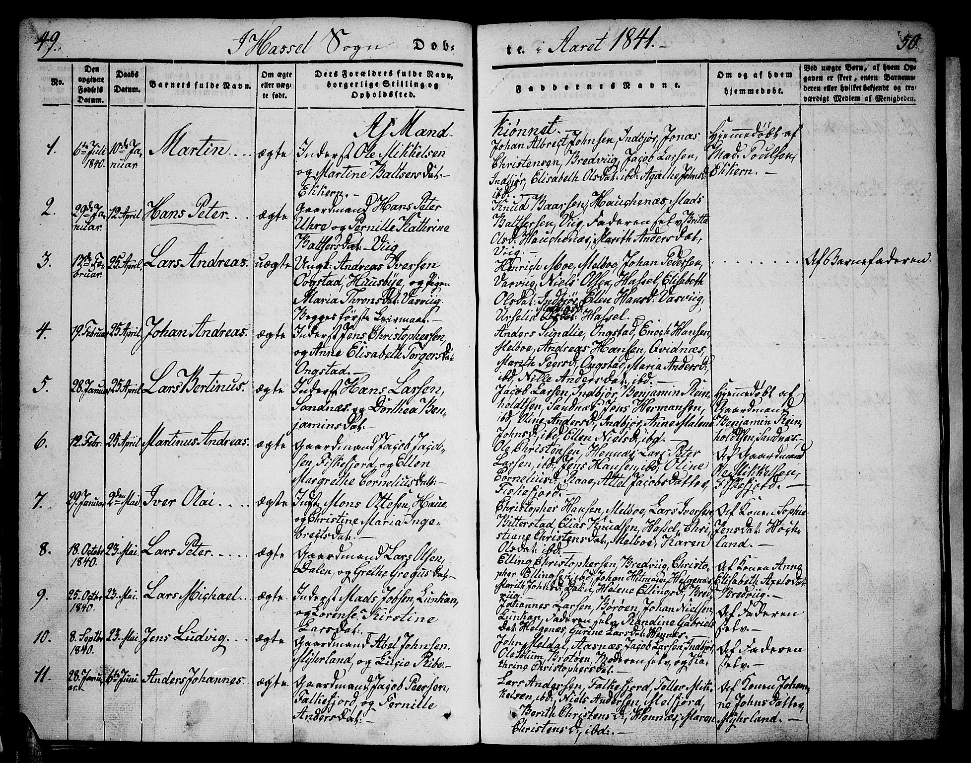 Ministerialprotokoller, klokkerbøker og fødselsregistre - Nordland, SAT/A-1459/888/L1239: Parish register (official) no. 888A06 /1, 1837-1849, p. 49-50