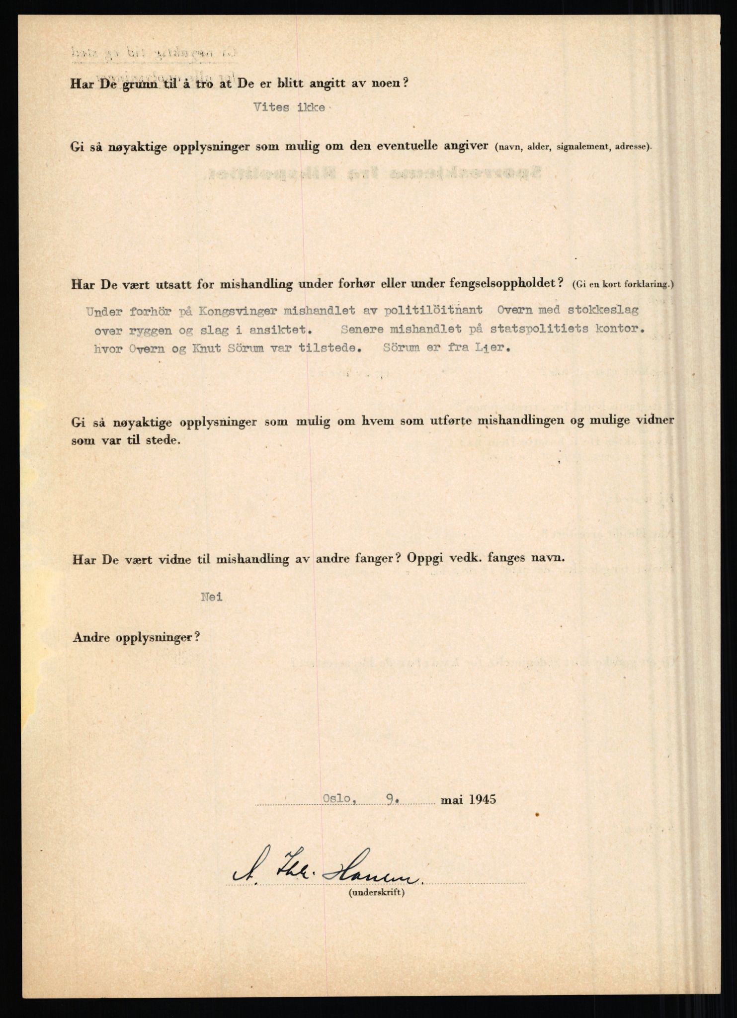 Rikspolitisjefen, AV/RA-S-1560/L/L0006: Hansen, Adolf Boye - Hemstad, Gunnar, 1940-1945, p. 42