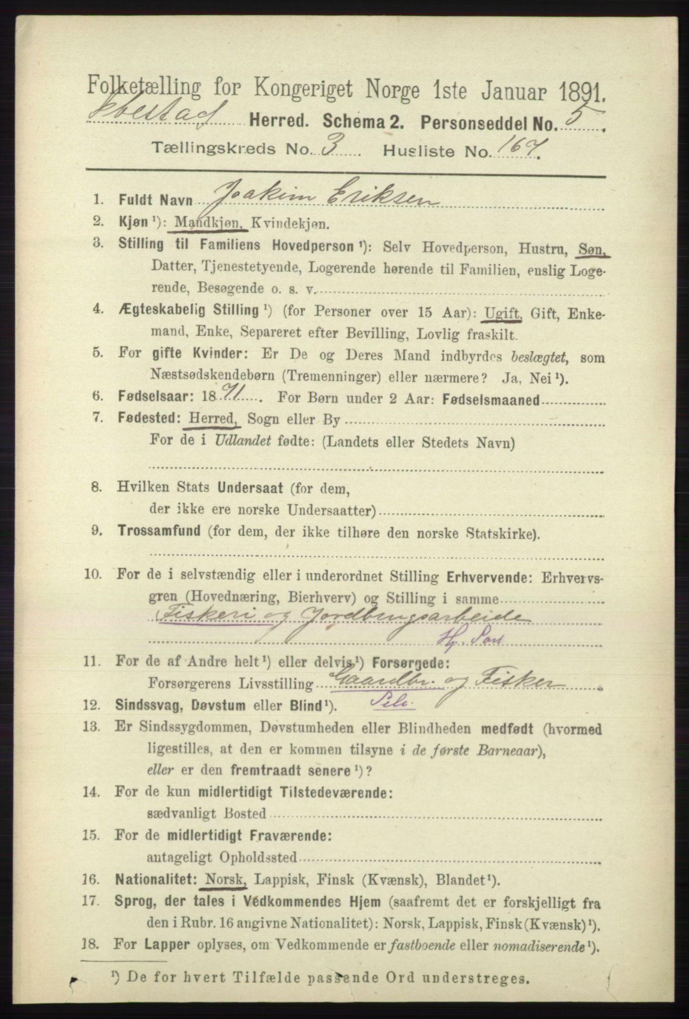 RA, 1891 census for 1917 Ibestad, 1891, p. 2835