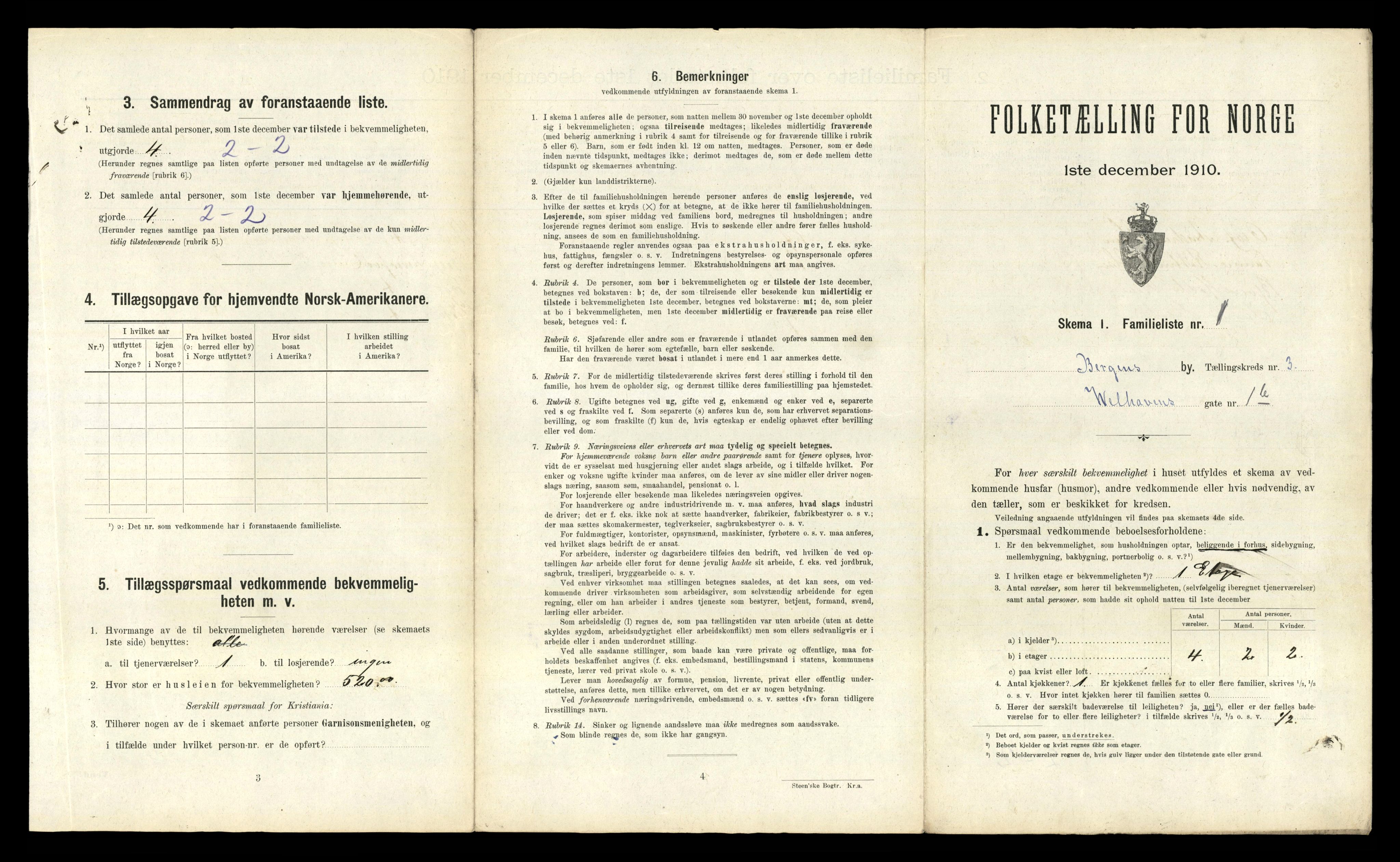 RA, 1910 census for Bergen, 1910, p. 1021