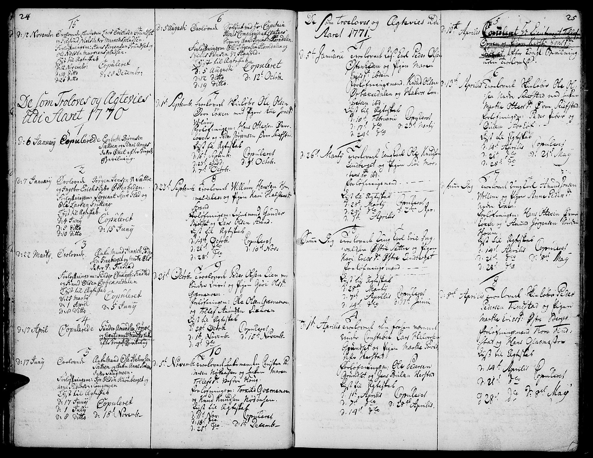 Elverum prestekontor, AV/SAH-PREST-044/H/Ha/Haa/L0003: Parish register (official) no. 3, 1757-1776, p. 24-25