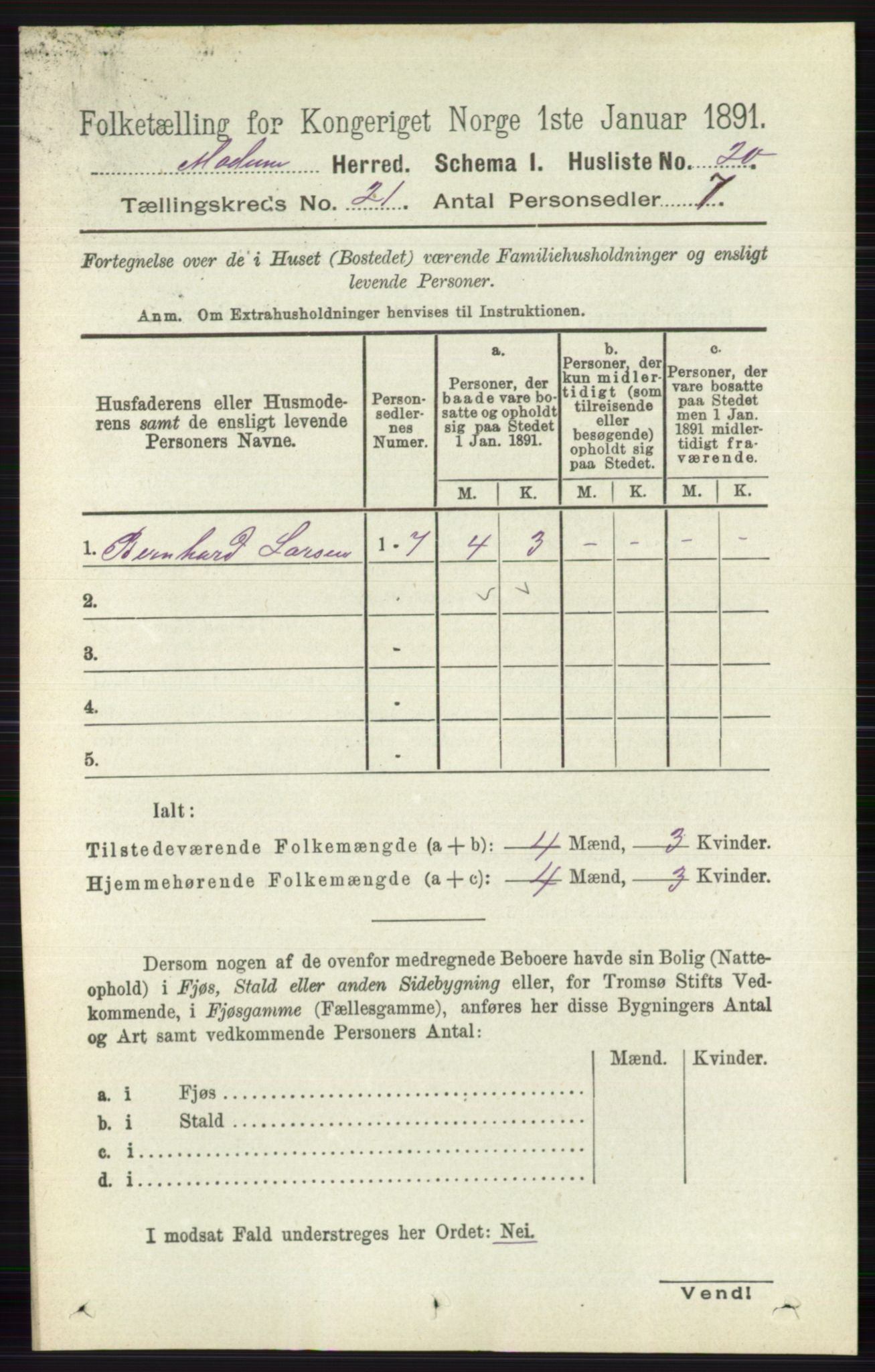 RA, 1891 census for 0623 Modum, 1891, p. 8082