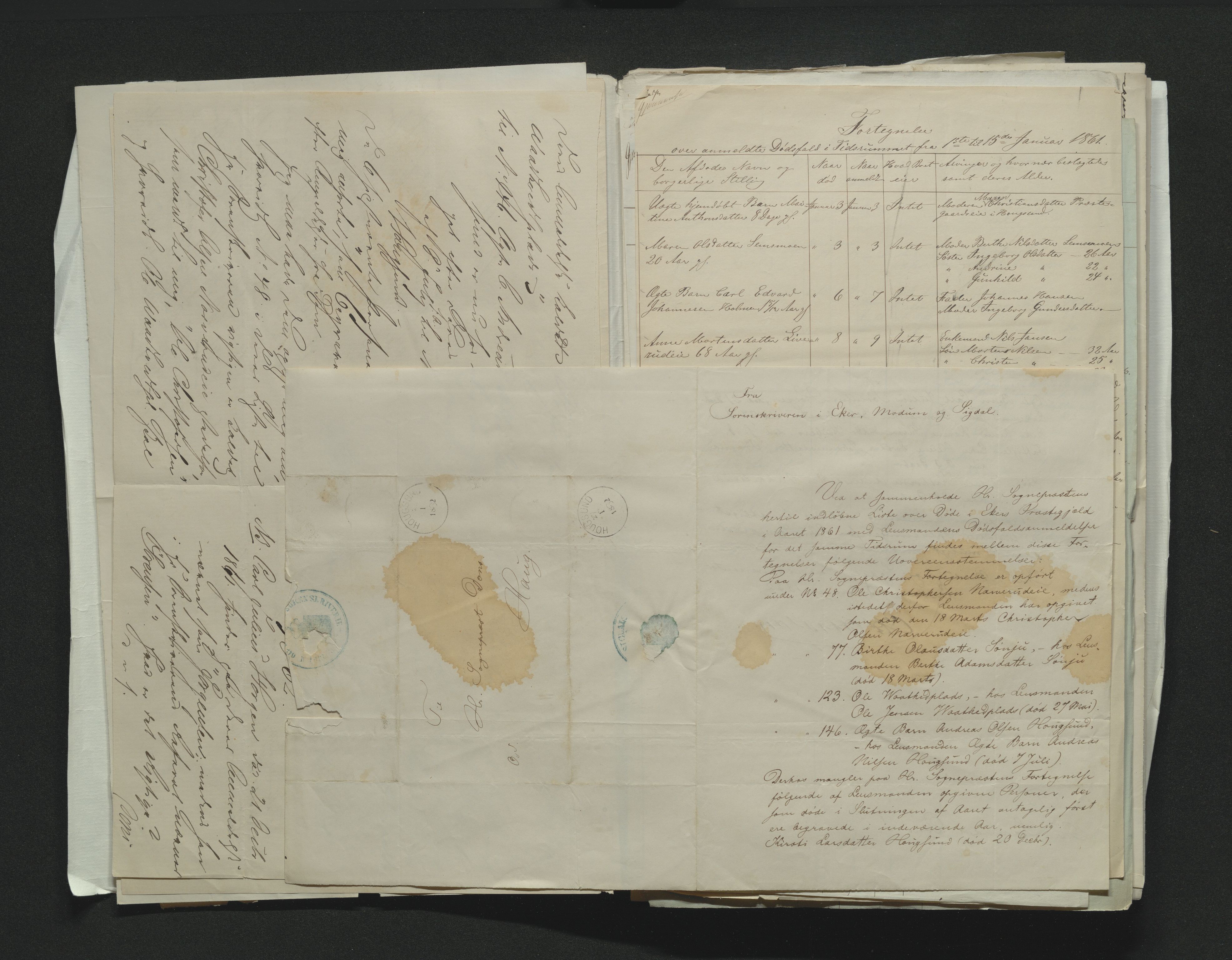 Eiker, Modum og Sigdal sorenskriveri, AV/SAKO-A-123/H/Ha/Hab/L0010: Dødsfallsmeldinger, 1858-1861, p. 405