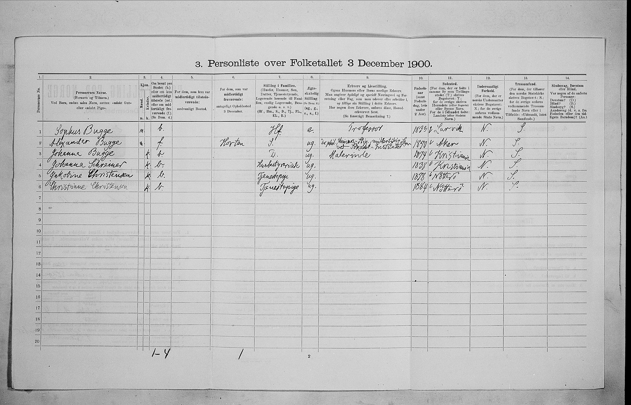 SAO, 1900 census for Kristiania, 1900, p. 44226
