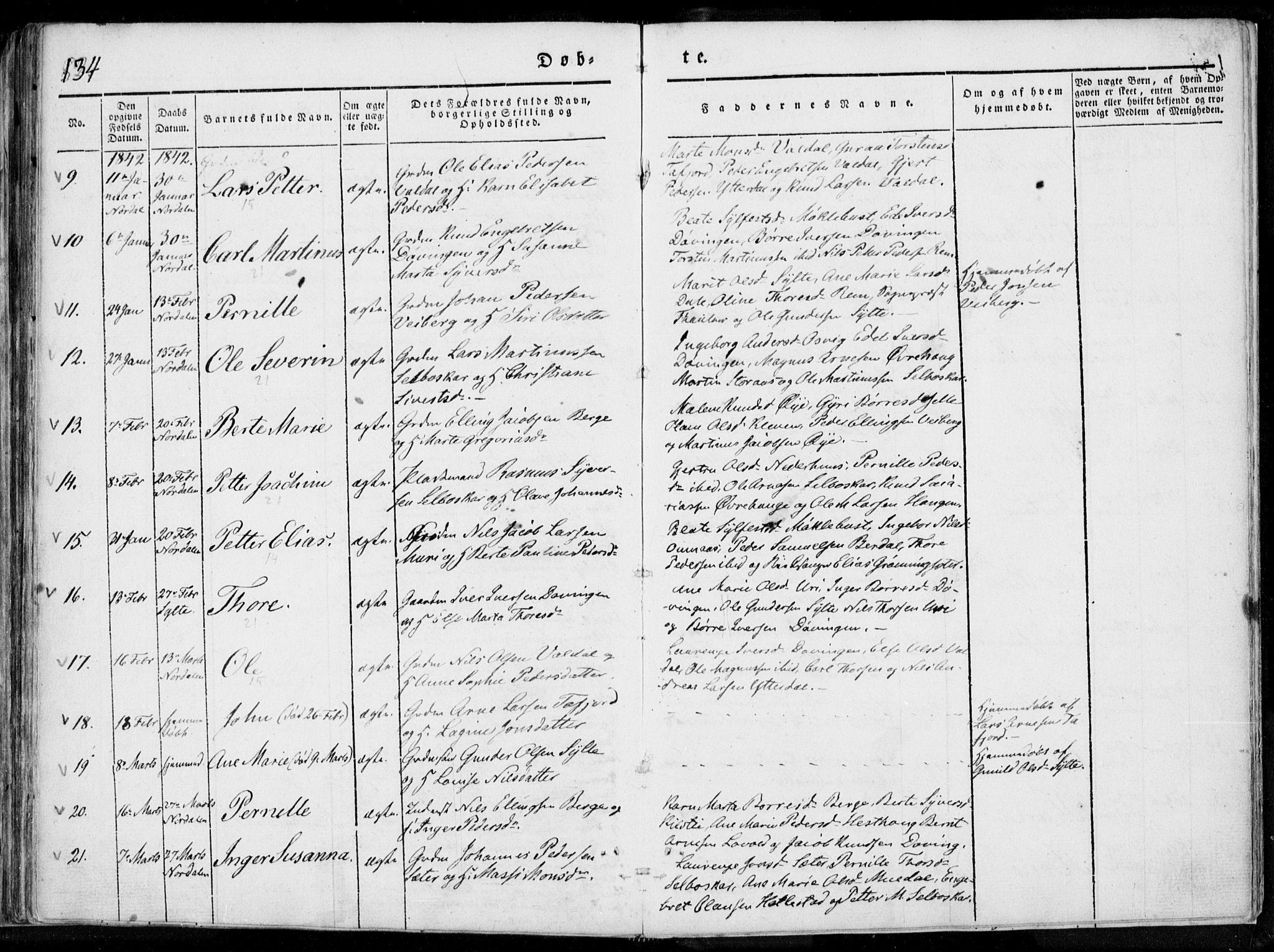 Ministerialprotokoller, klokkerbøker og fødselsregistre - Møre og Romsdal, SAT/A-1454/519/L0247: Parish register (official) no. 519A06, 1827-1846, p. 134