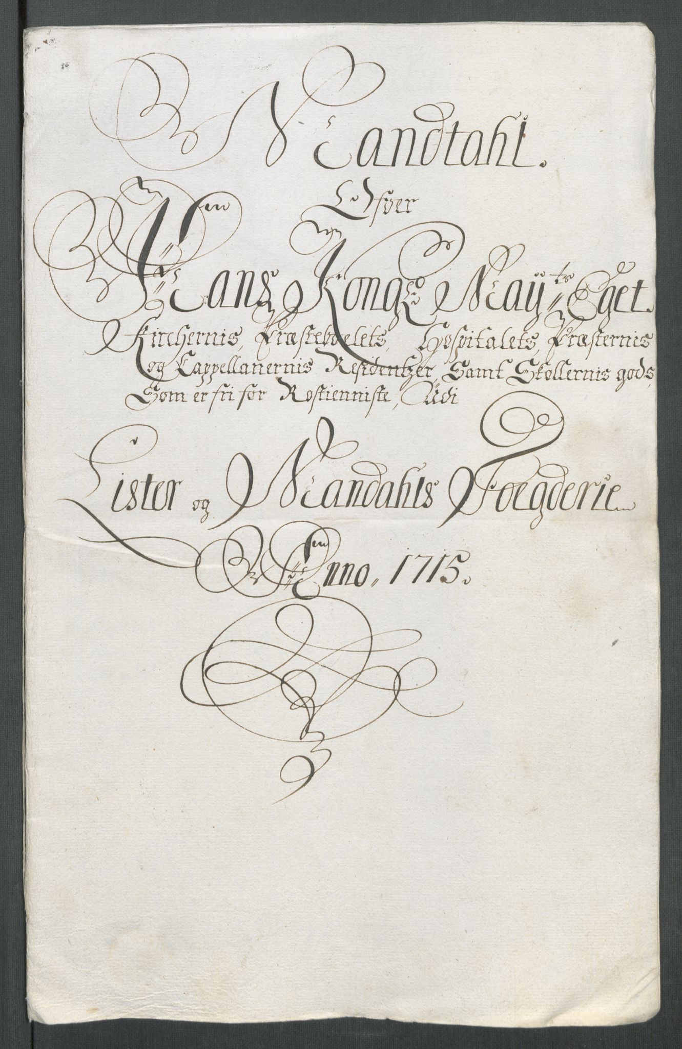 Rentekammeret inntil 1814, Reviderte regnskaper, Fogderegnskap, AV/RA-EA-4092/R43/L2559: Fogderegnskap Lista og Mandal, 1715, p. 30