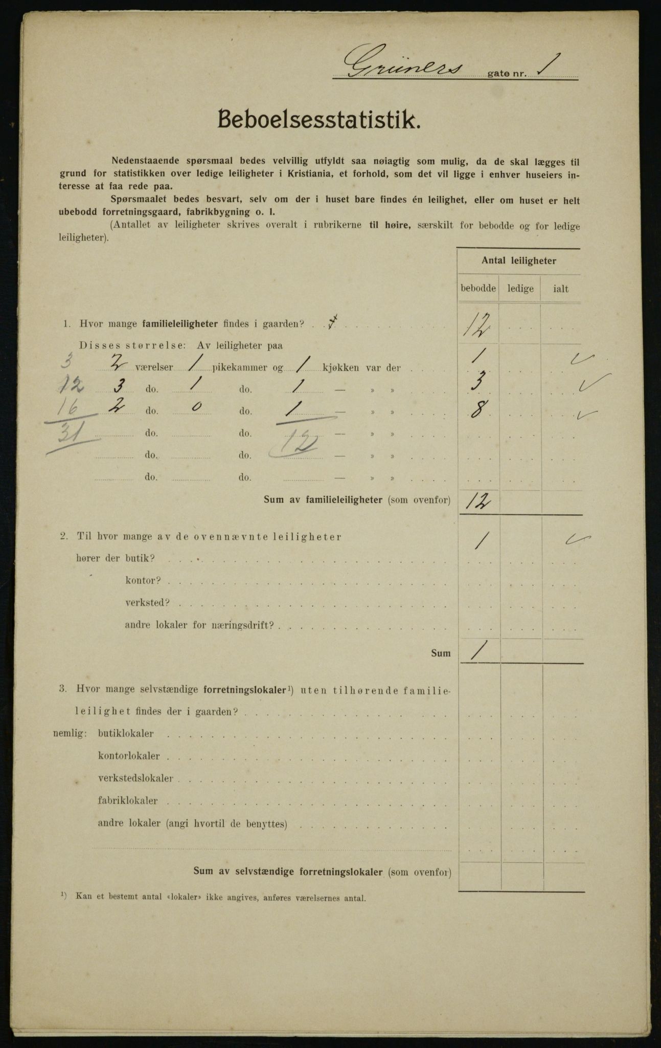 OBA, Municipal Census 1910 for Kristiania, 1910, p. 29378