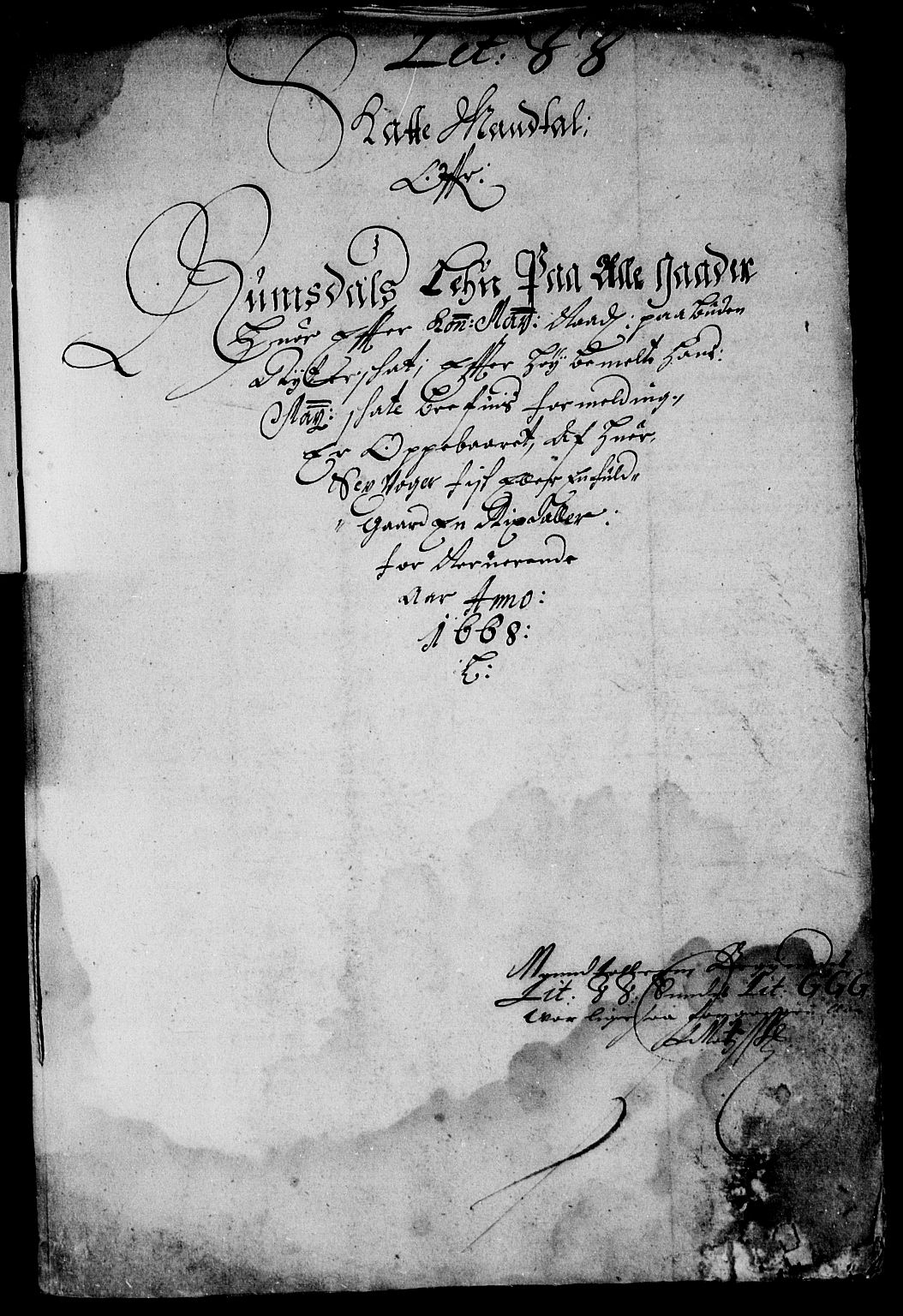 Rentekammeret inntil 1814, Reviderte regnskaper, Stiftamtstueregnskaper, Trondheim stiftamt og Nordland amt, RA/EA-6044/R/Rd/L0025: Trondheim stiftamt, 1668