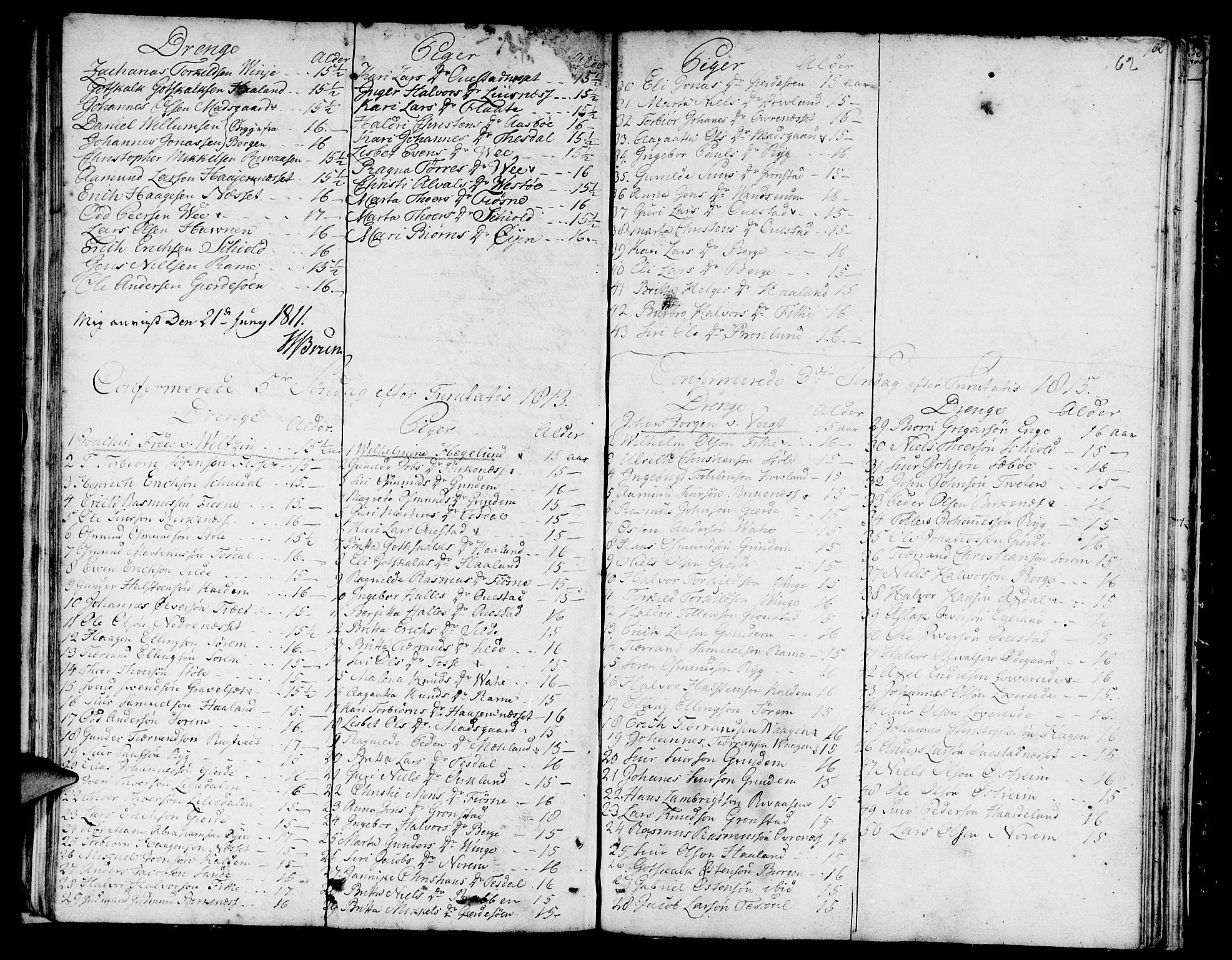 Etne sokneprestembete, AV/SAB-A-75001/H/Haa: Parish register (official) no. A 5, 1808-1817, p. 62