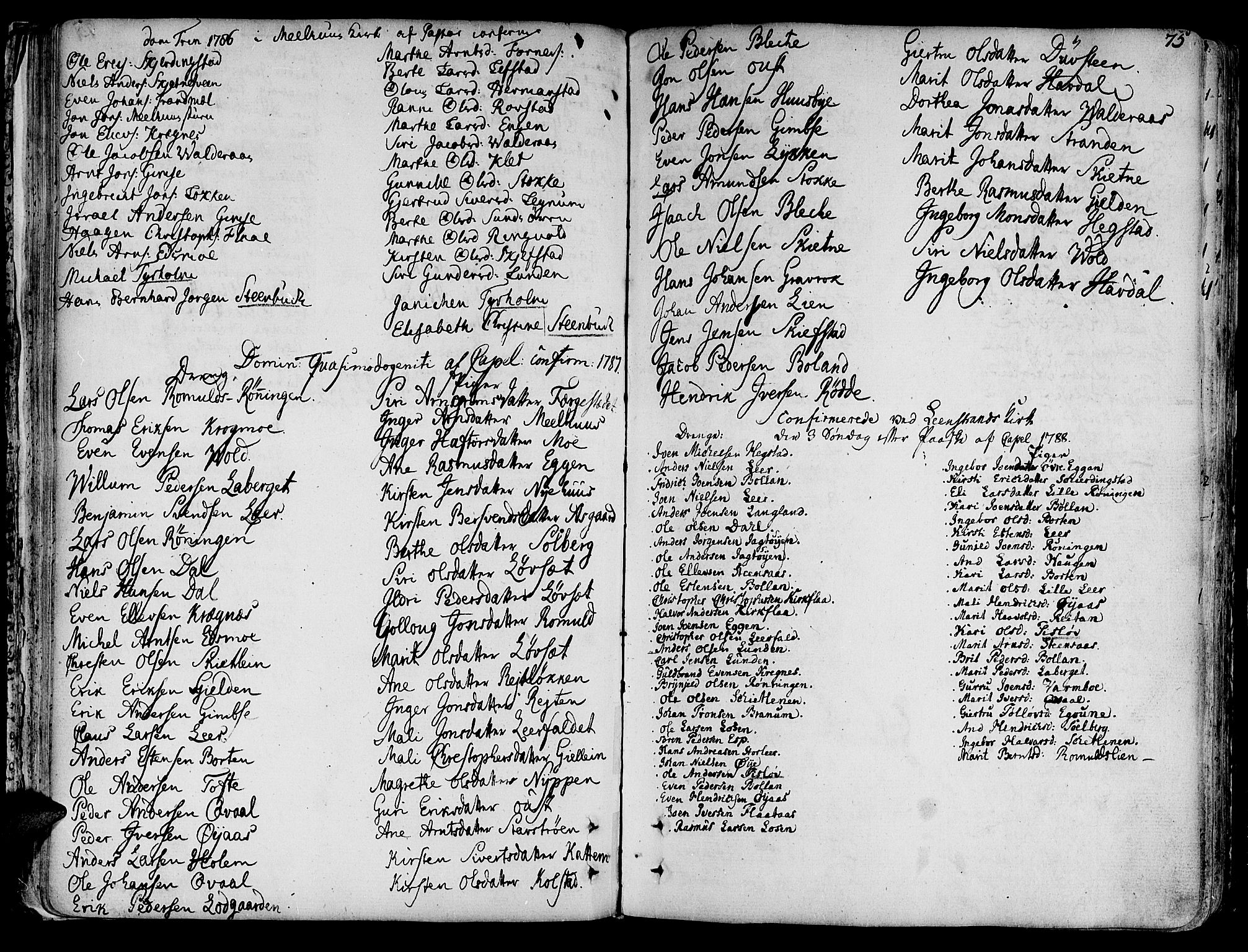 Ministerialprotokoller, klokkerbøker og fødselsregistre - Sør-Trøndelag, SAT/A-1456/691/L1061: Parish register (official) no. 691A02 /1, 1768-1815, p. 75